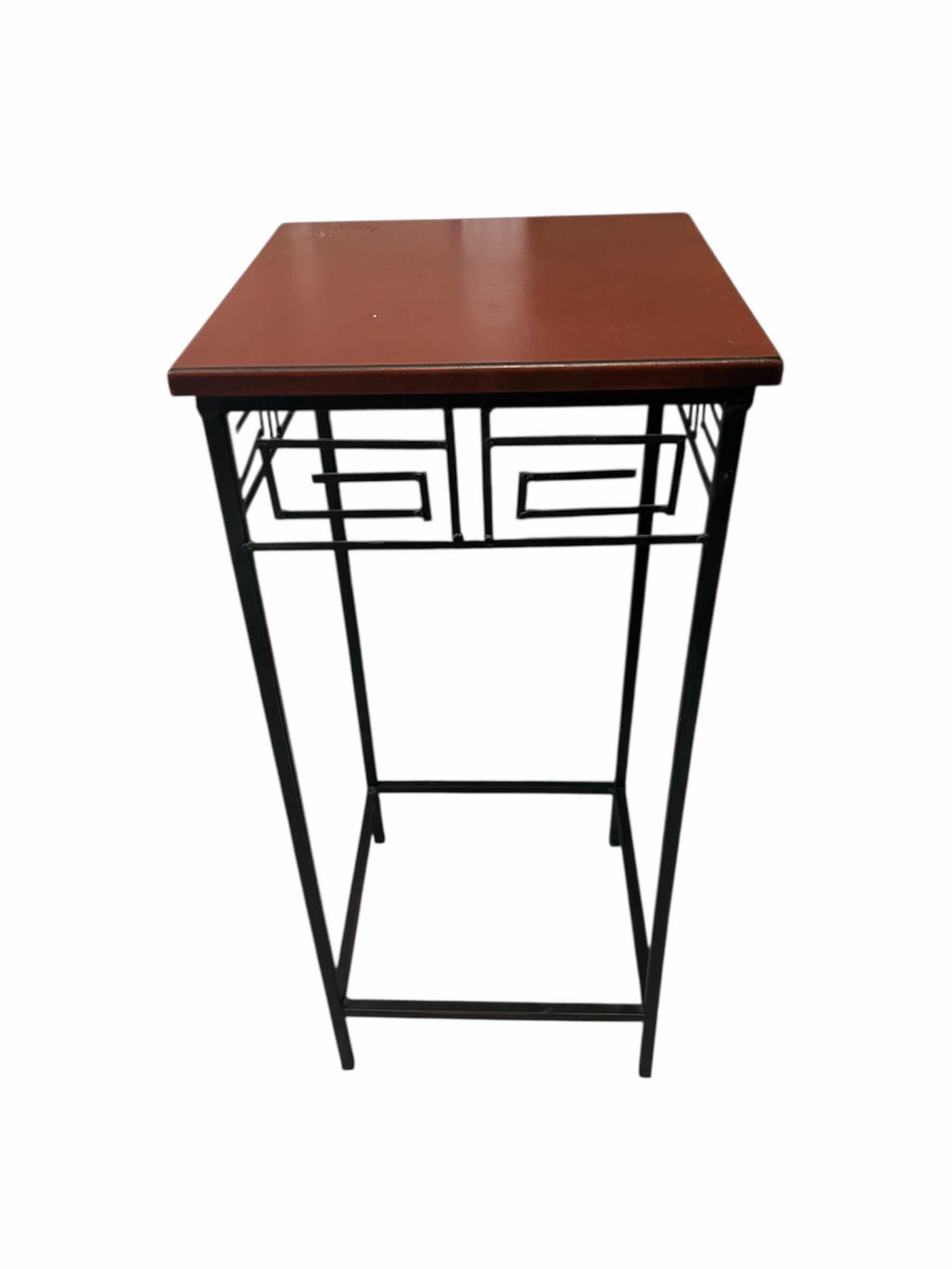 Photo 1 of BLACK METAL SQUARE PLANT STAND 13" X 12" H 27"