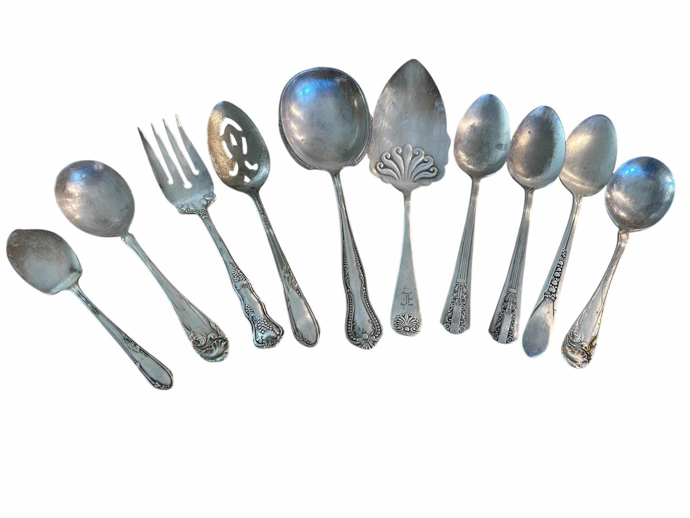 Photo 1 of 10- SILVER-PLATED SERVING UTENSILS