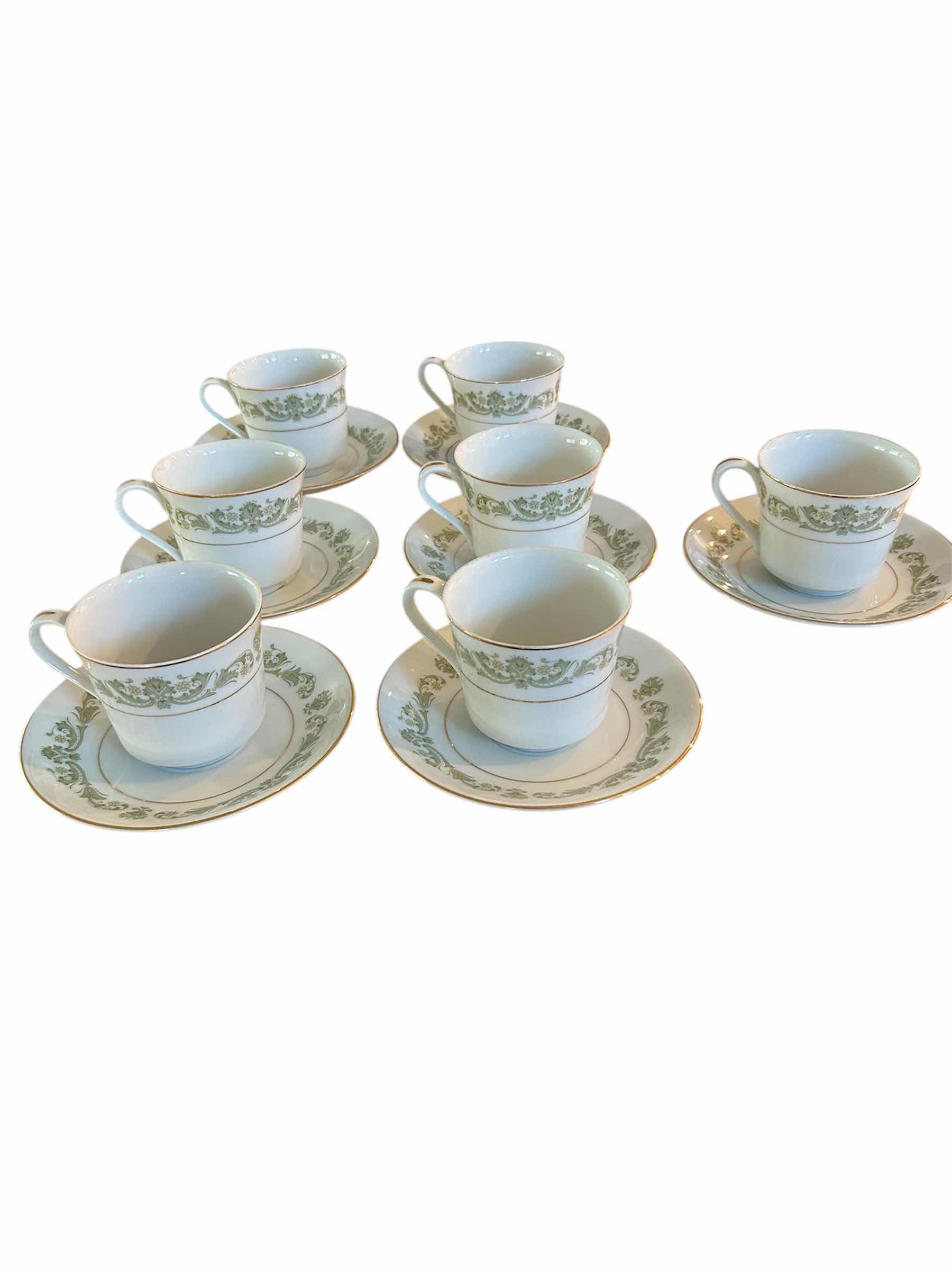 Photo 1 of 7-STYLE HOUSE CONTESSA FINE CHINA TEA CUPS SAUCERS