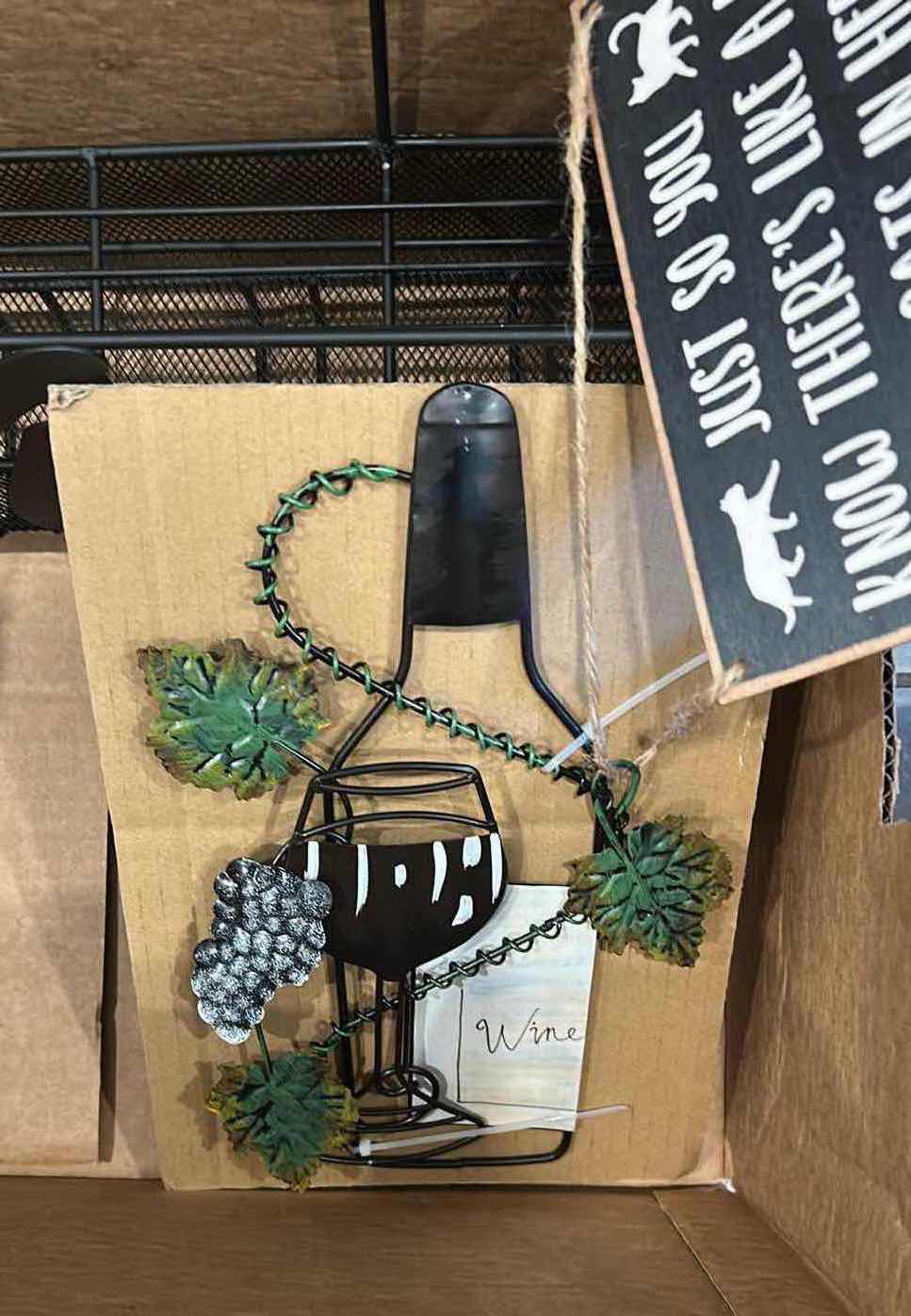 Photo 1 of CONTENTS OF BOX BLACK WINE RACK DECORATIVE ITEMS