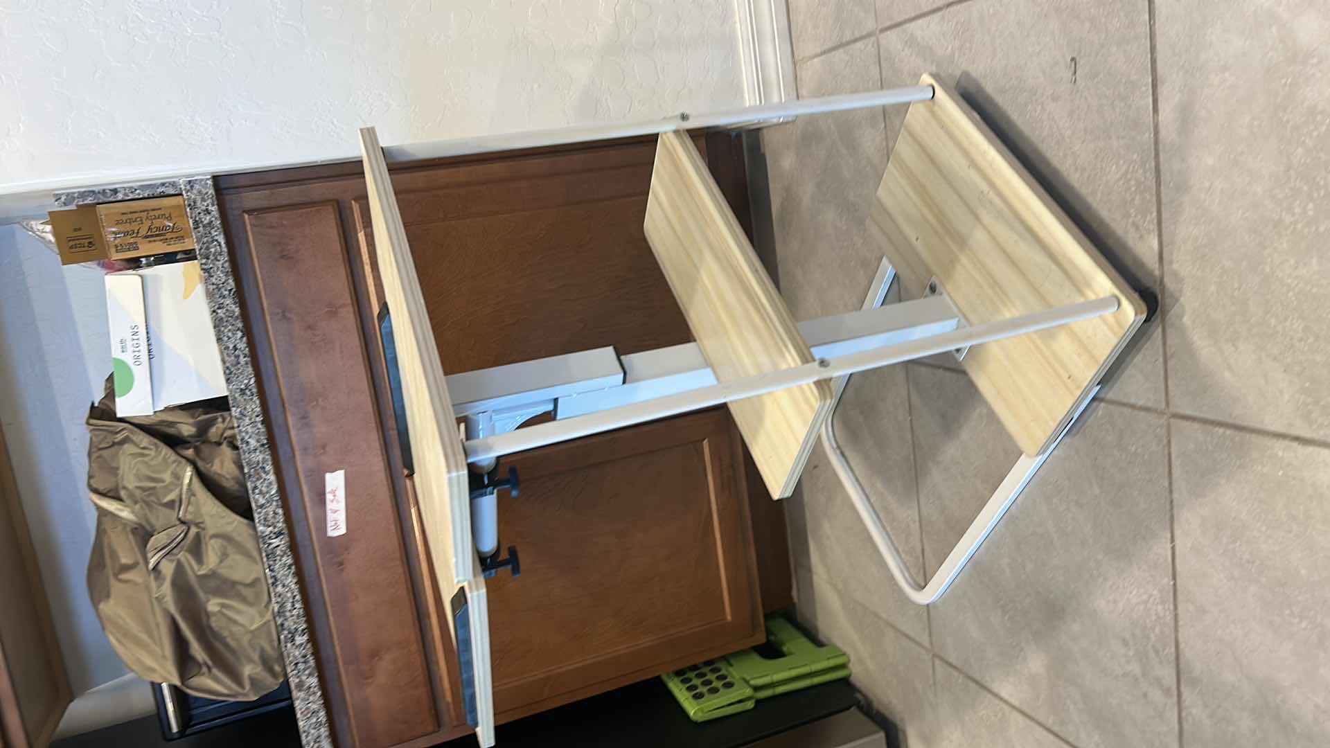 Photo 1 of ADJUSTABLE HEIGHT OVERBED OR C-SHAPED SIDE TABLE ON WHEELS. 27” x 16” x 27”