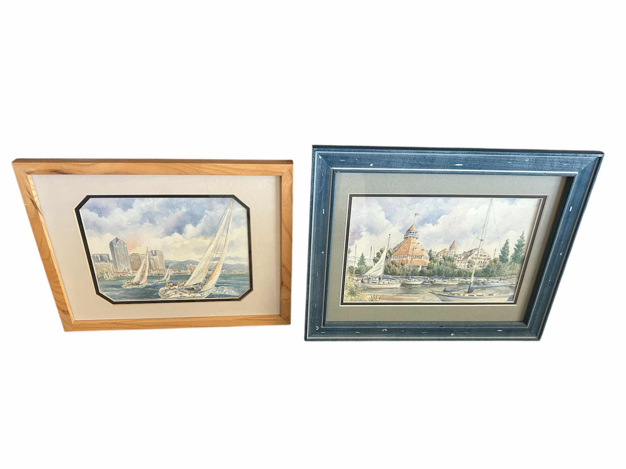 Photo 1 of 2- FRAMED ARTWORKS SAILBOATS 14" X 13" 17"X 14"
M