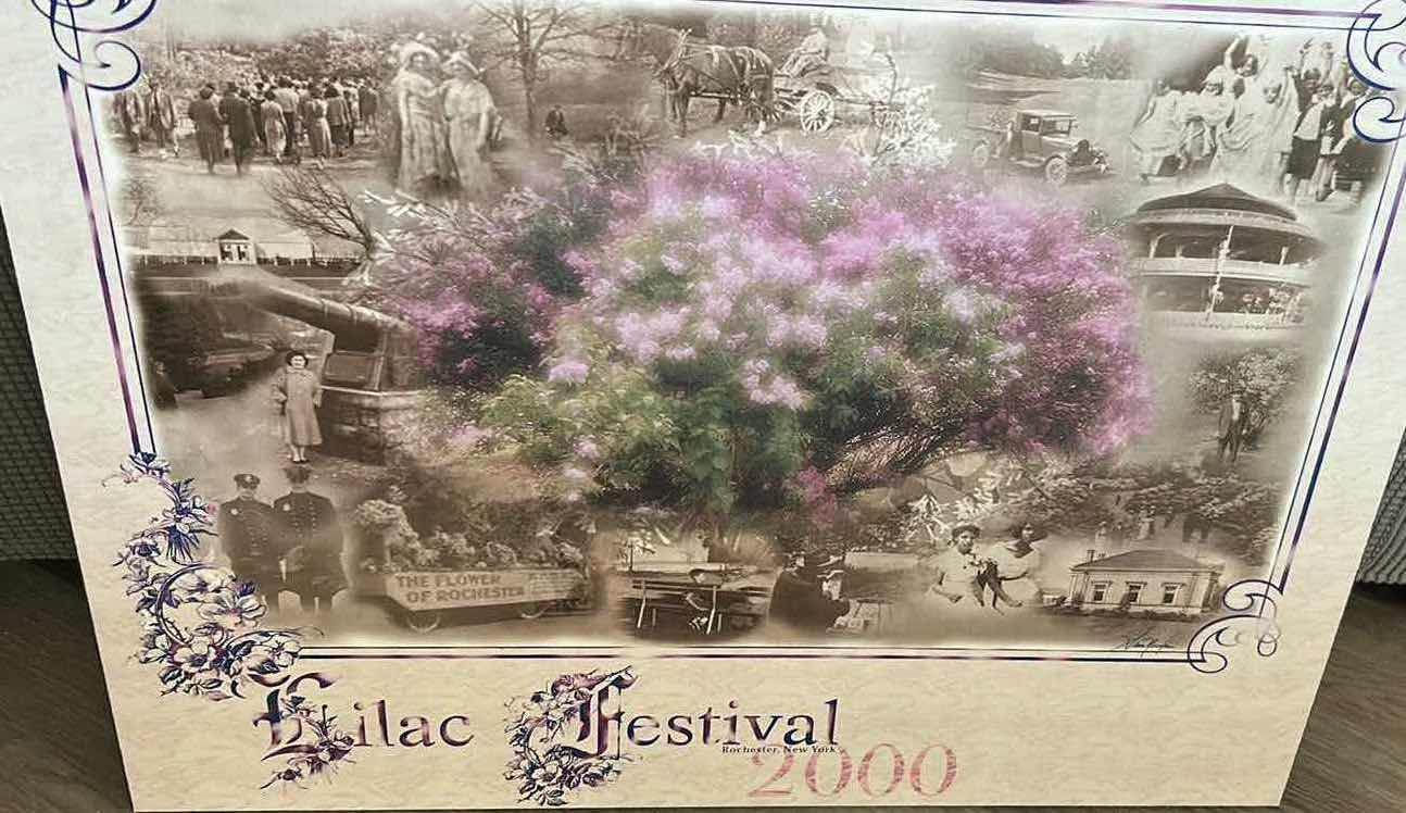 Photo 1 of COMMEMORATIVE  LILAC FESTIVAL 2000 WOOD ART 27" X 21"