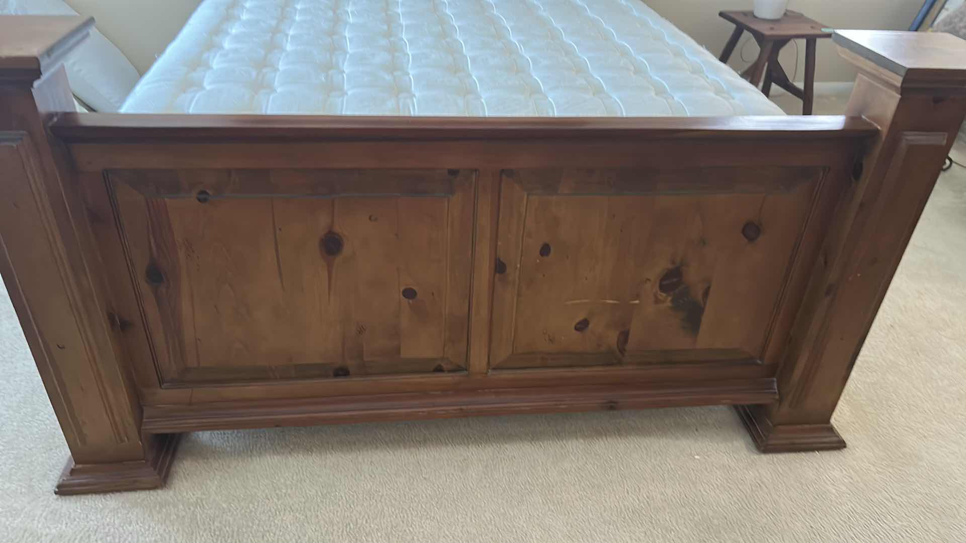 Photo 1 of COUNTRY STYLE PINE AND IRON PANEL FULL SIZE BED MATTRESS SOLD SEPARATELY