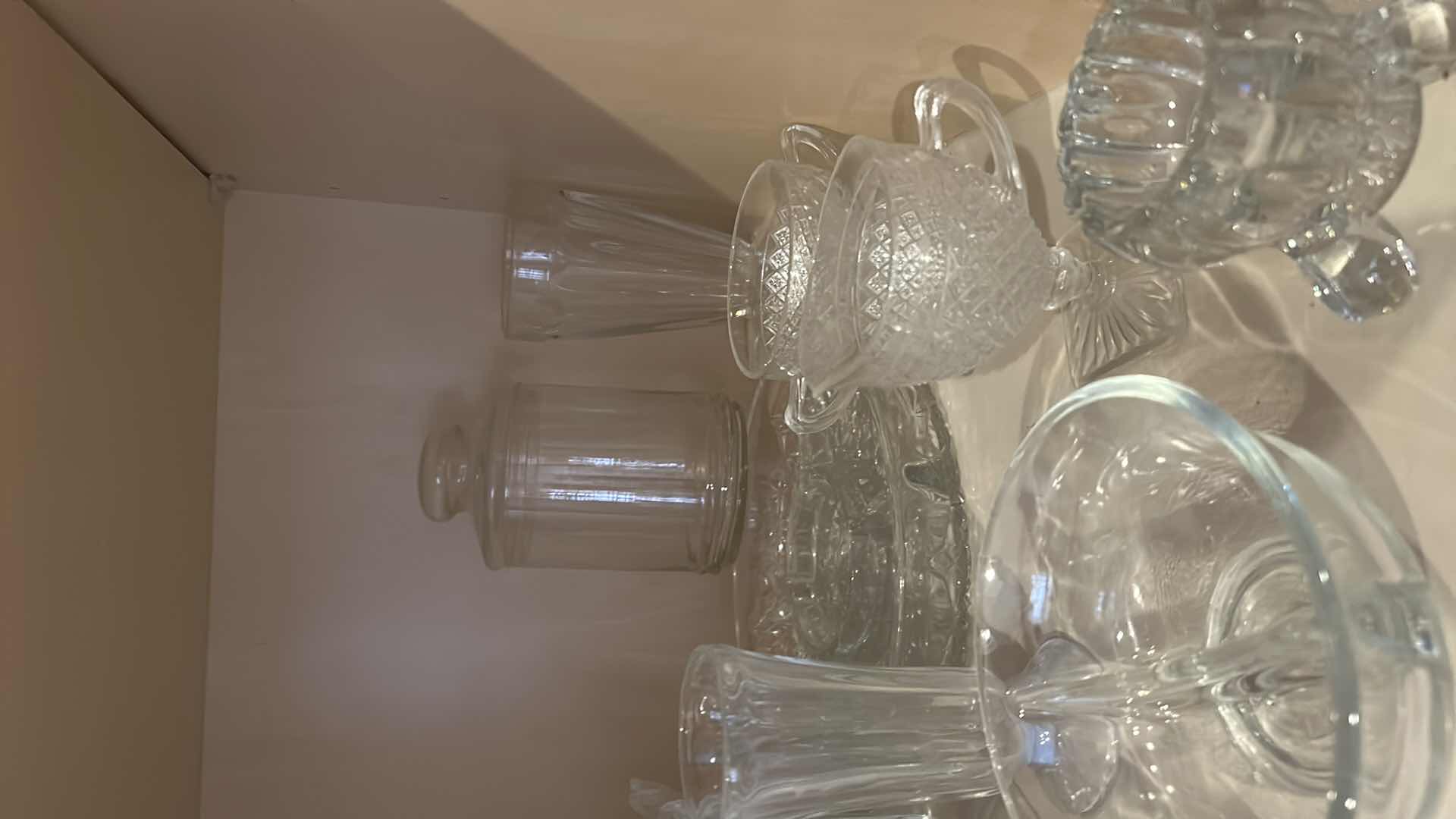 Photo 1 of CONTENTS OF SHELF ASSORTED DECORATIVE GLASS SERVICE