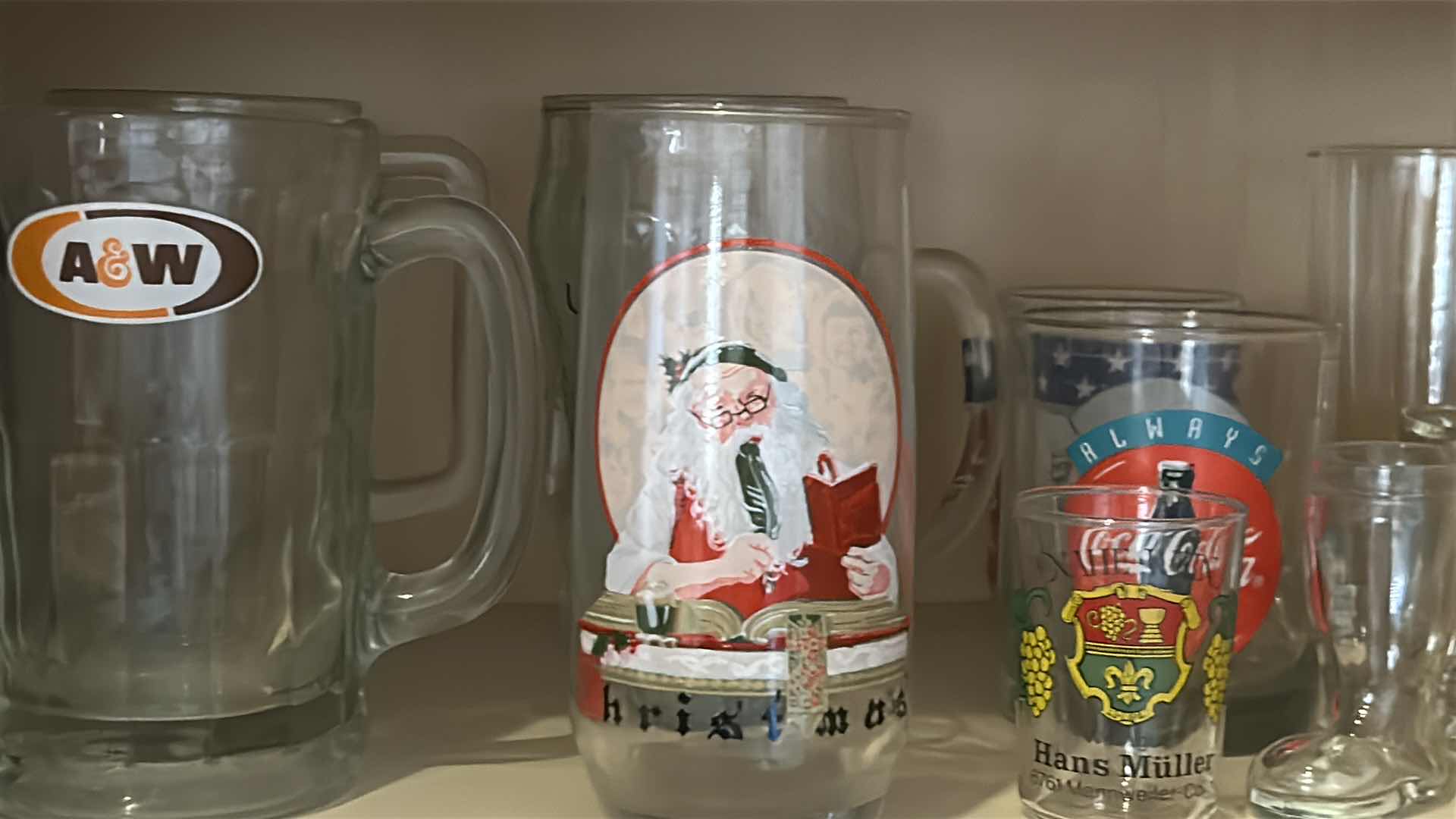 Photo 1 of CONTENTS OF 2 SHELVES ASSORTED GLASSWARE