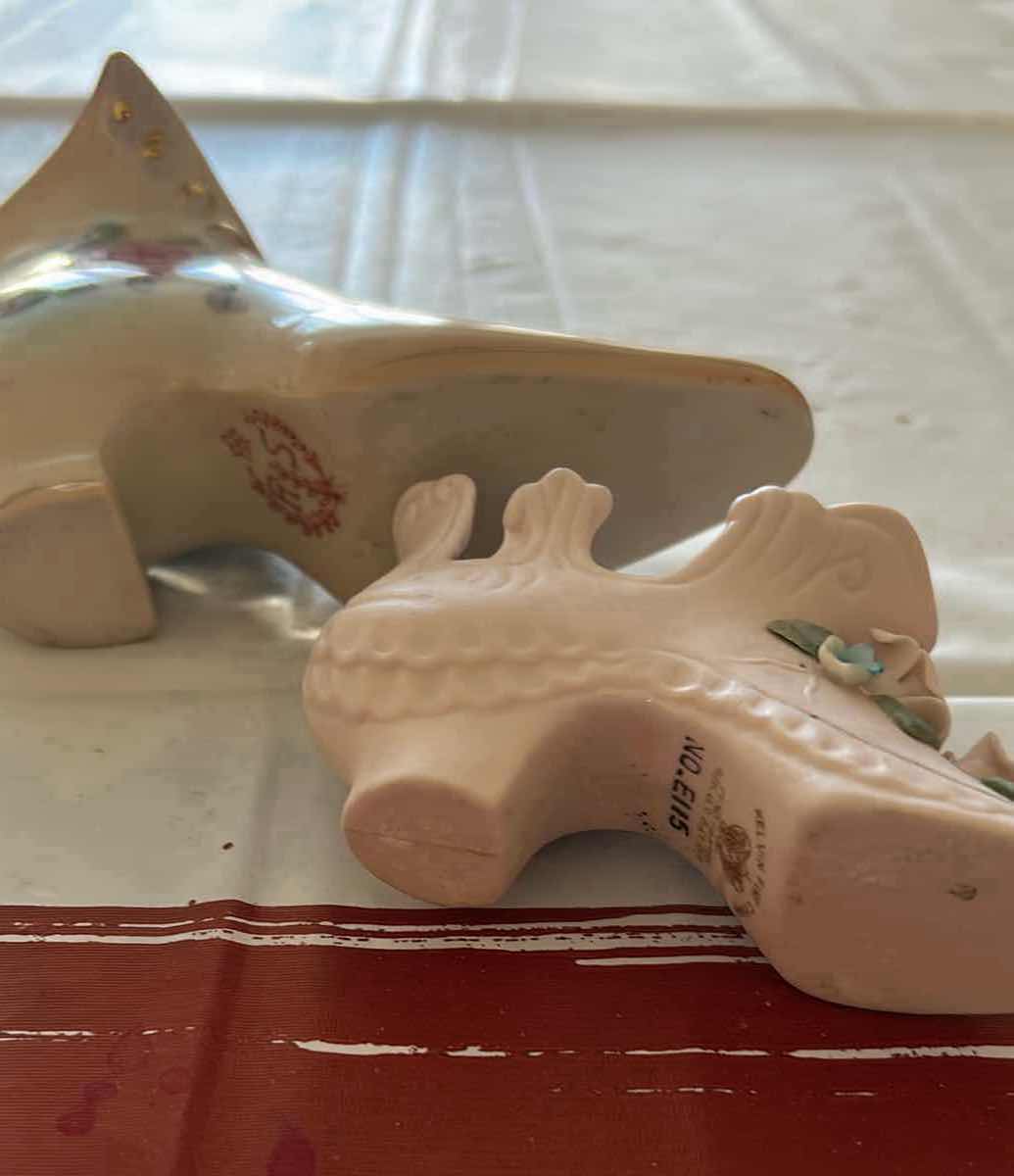 Photo 1 of 4- COLLECTABLE MINIATURE GLASS AND PORCELAIN SHOES