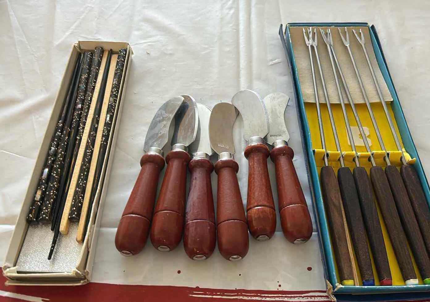 Photo 1 of CHOP STICKS CHEESE KNIVES FONDUE FORKS