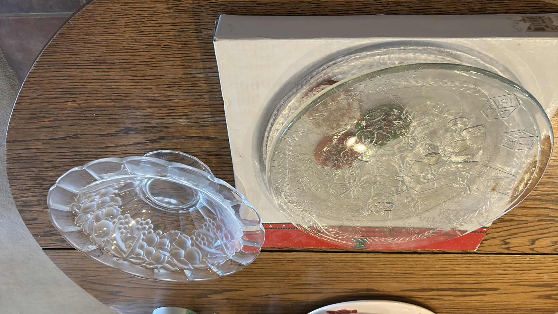 Photo 1 of 3- HOLIDAY GLASS PLATTERS BOWL