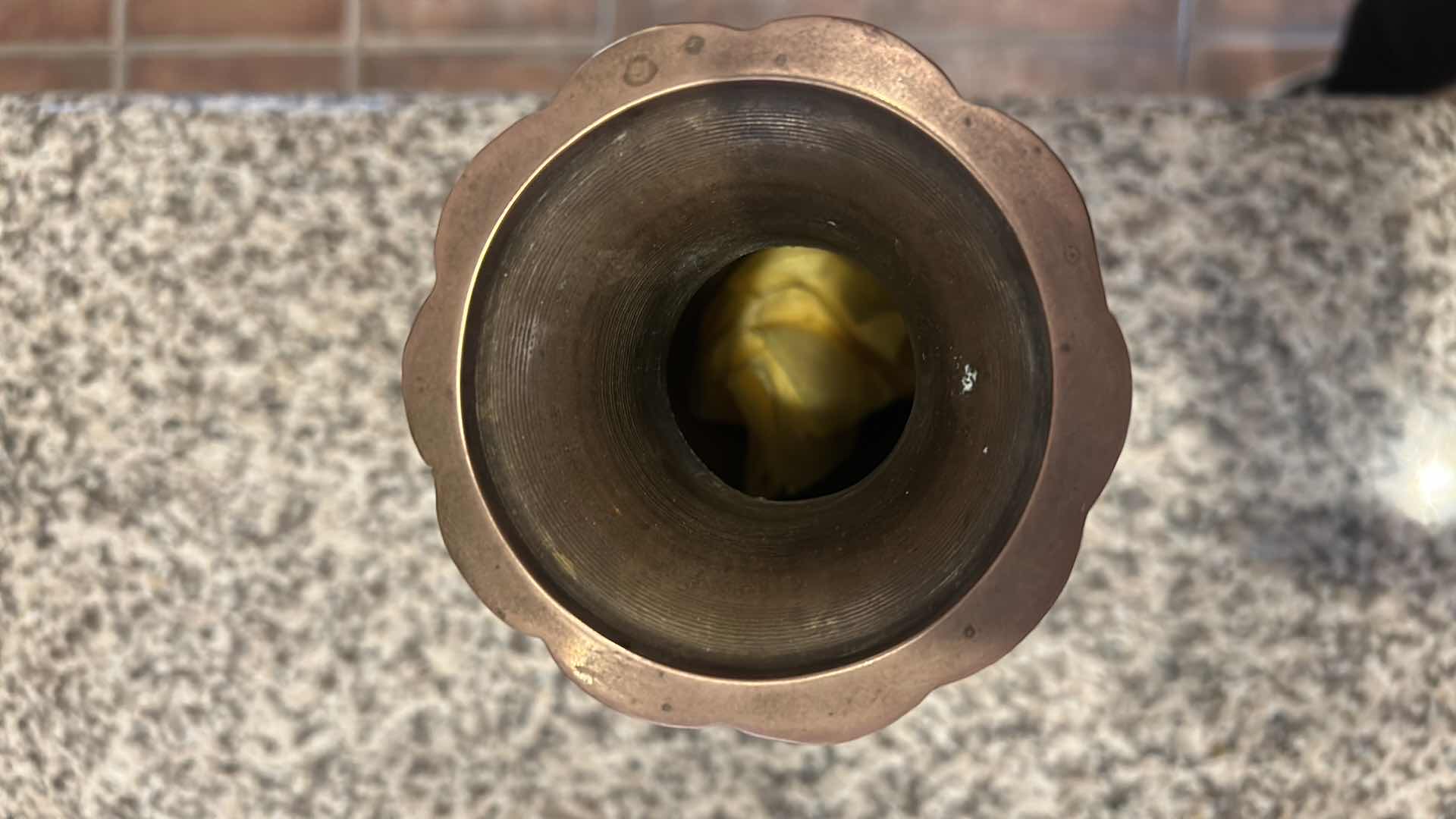 Photo 1 of 2- VINTAGE SOLID BRASS URN VASES H 12"