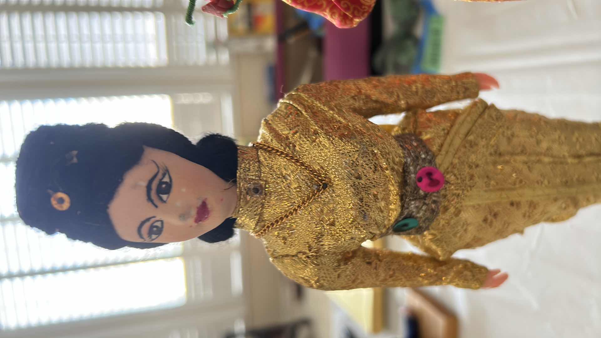 Photo 1 of 2- VINTAGE ASIAN DOLLS FROM THAILAND H 13"