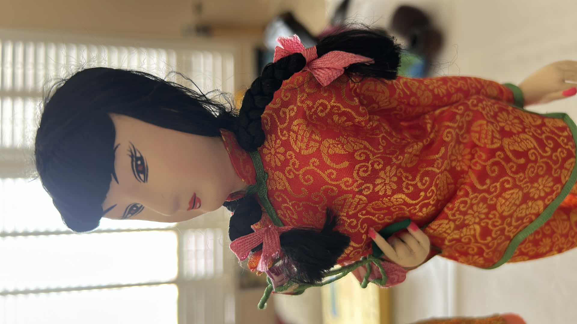 Photo 1 of 2- VINTAGE ASIAN DOLLS FROM THAILAND H 13"