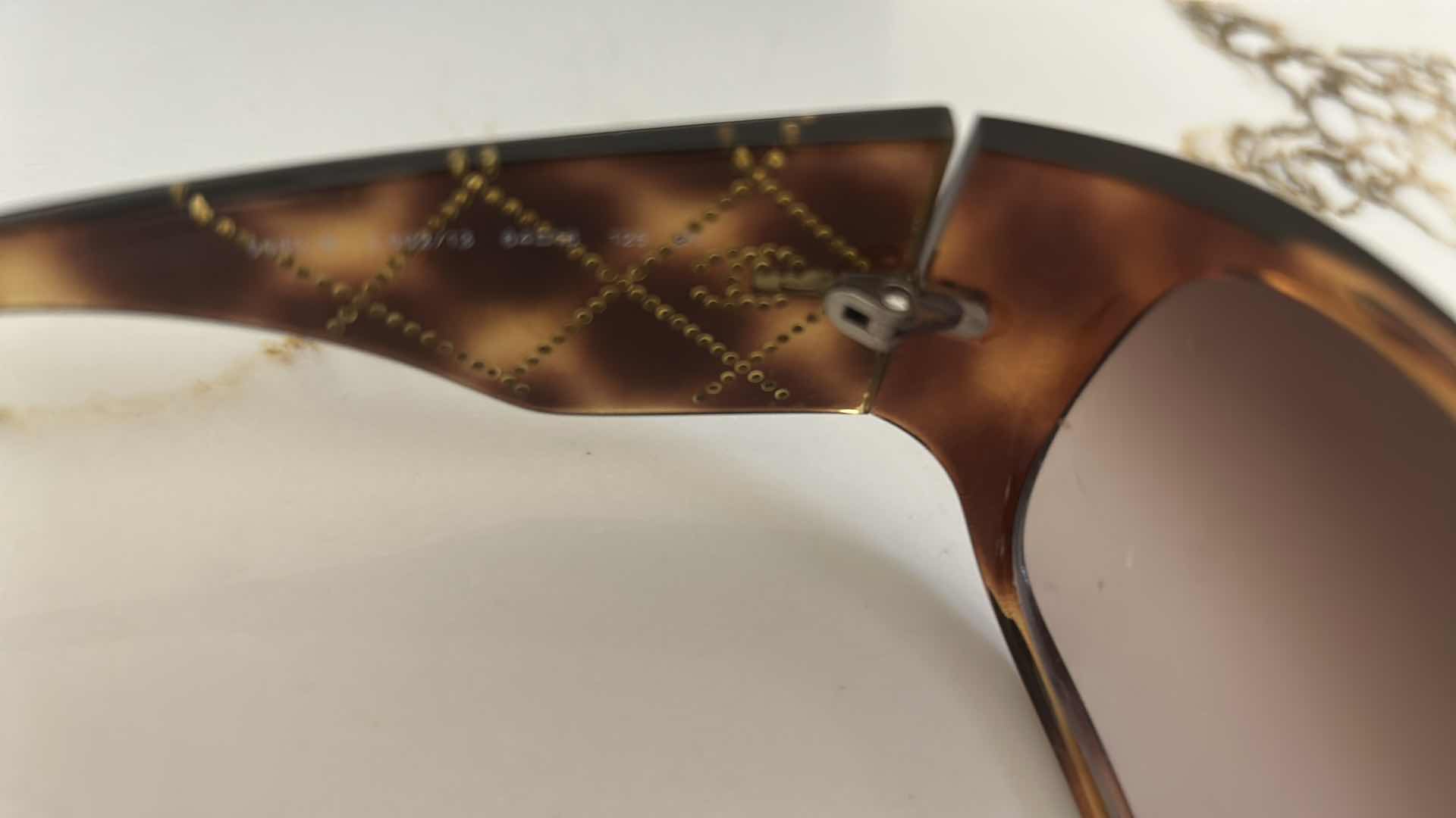 Photo 1 of CHANEL BROWN SWAROVSKI CRYSTAL SUNGLASSES W CASE
