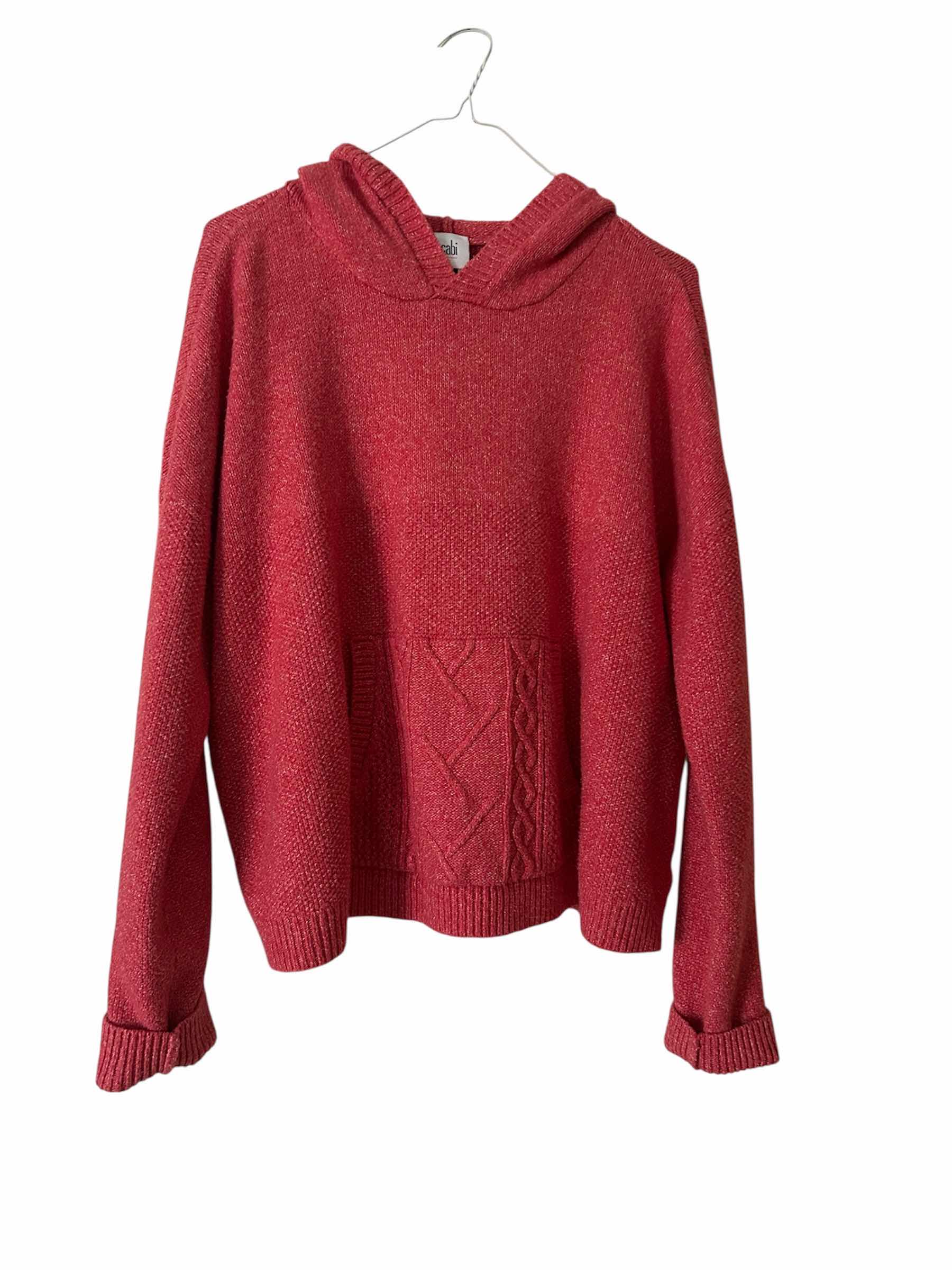 Photo 1 of CABI SIDEKICK HOODIE PINK FROST FEATURES FUZZY KNIT TEXTURE KANGAROO POCKET SZ L