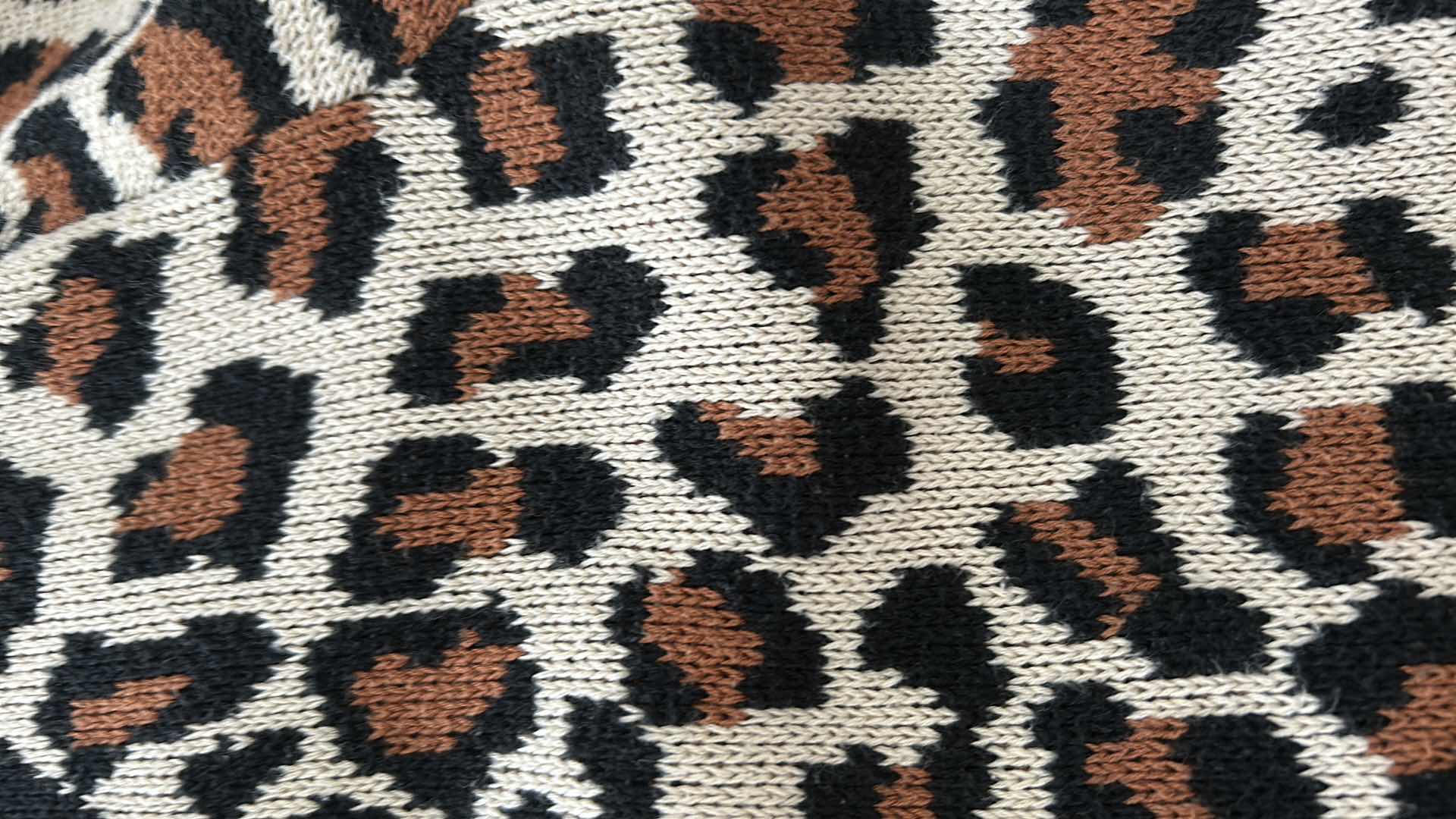 Photo 1 of CABI NINE LIVES CARDIGAN LEOPARD PRINT BUTTON FRONT SIZE L