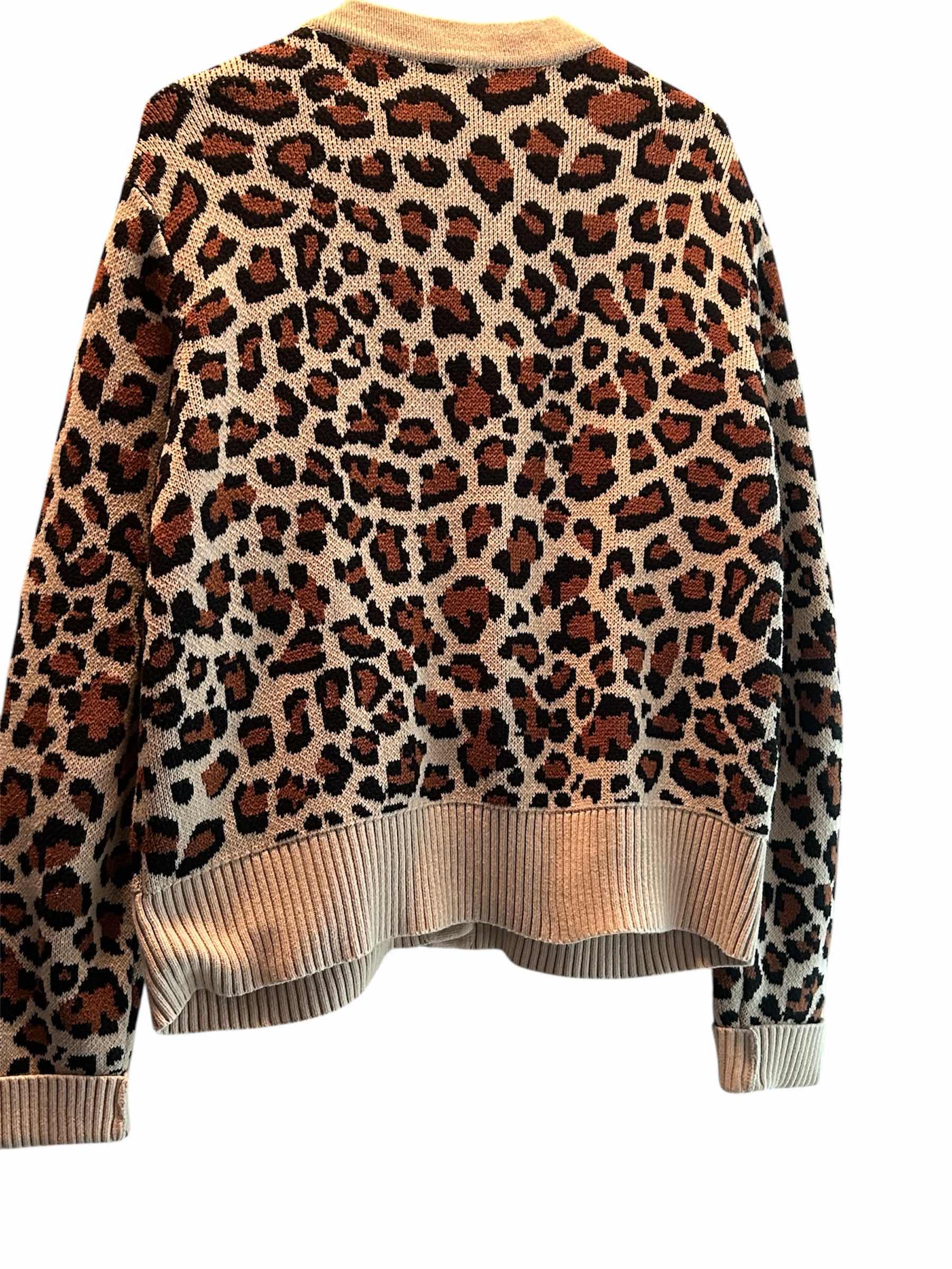 Photo 1 of CABI NINE LIVES CARDIGAN LEOPARD PRINT BUTTON FRONT SIZE L