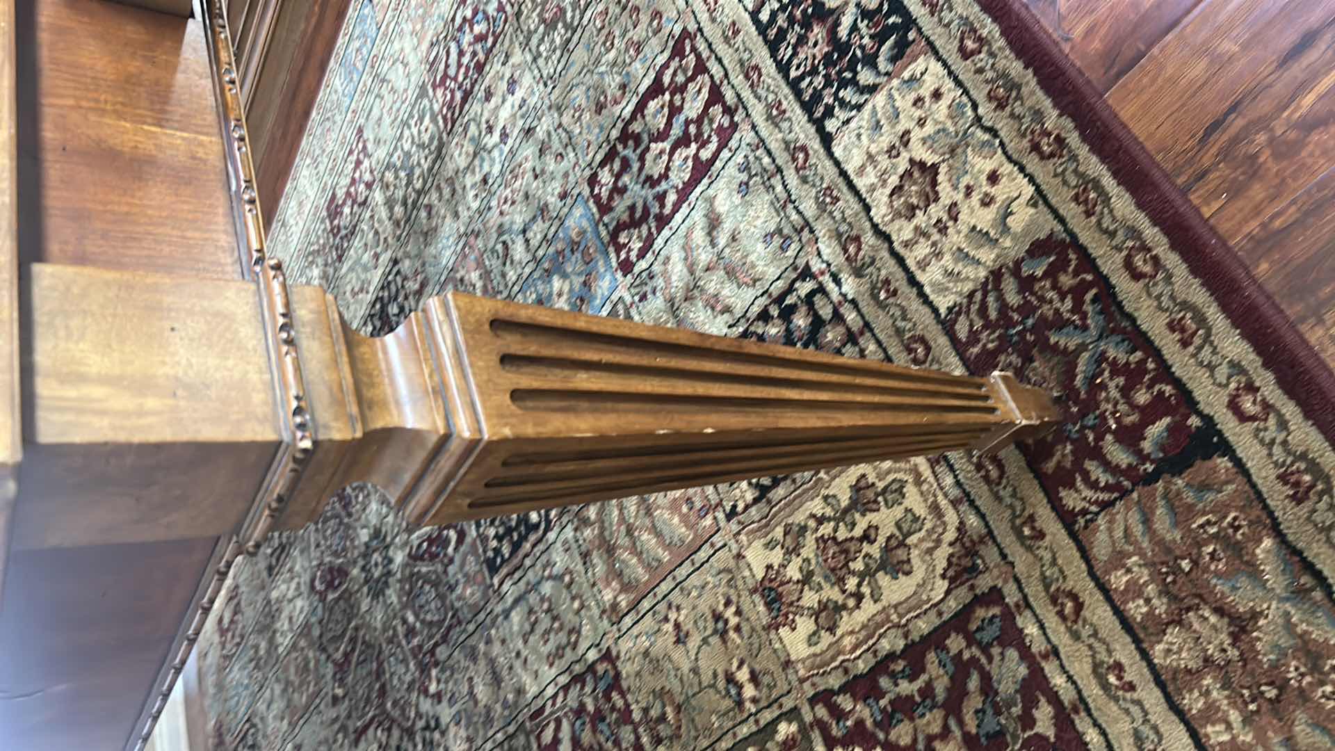 Photo 1 of ETHAN ALLEN GOODWIN DINING TABLE FROM TOWN HOUSE COLLECTION FLUTED LEGS SINGLE DRAWERS AT EACH END CHAIRS SOLD SEPARATELY 95" X 45"