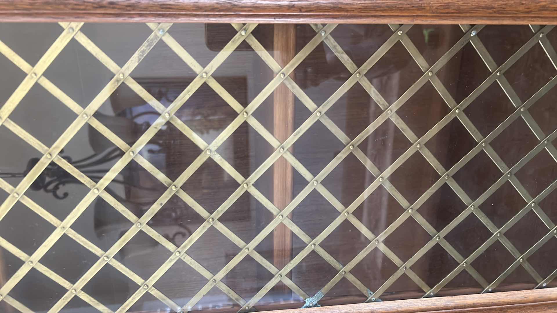 Photo 1 of PECAN WOOD ITALIAN MEDITERRANEAN STYLE BUFFET ONE HANDLE MISSING 68" X 19" H 80"