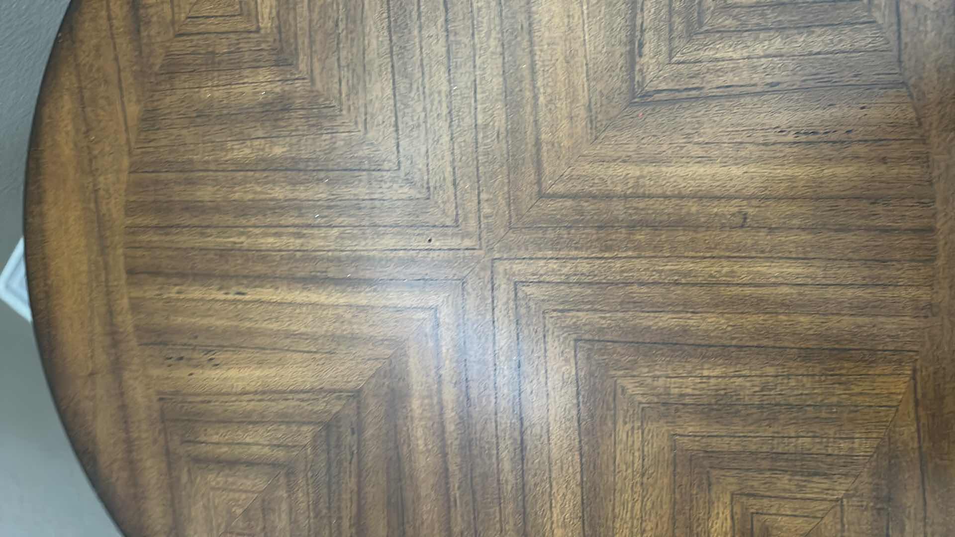 Photo 1 of VINTAGE CHERRY WOOD ROUND ACCENT SIDE TABLE 26" X 28"