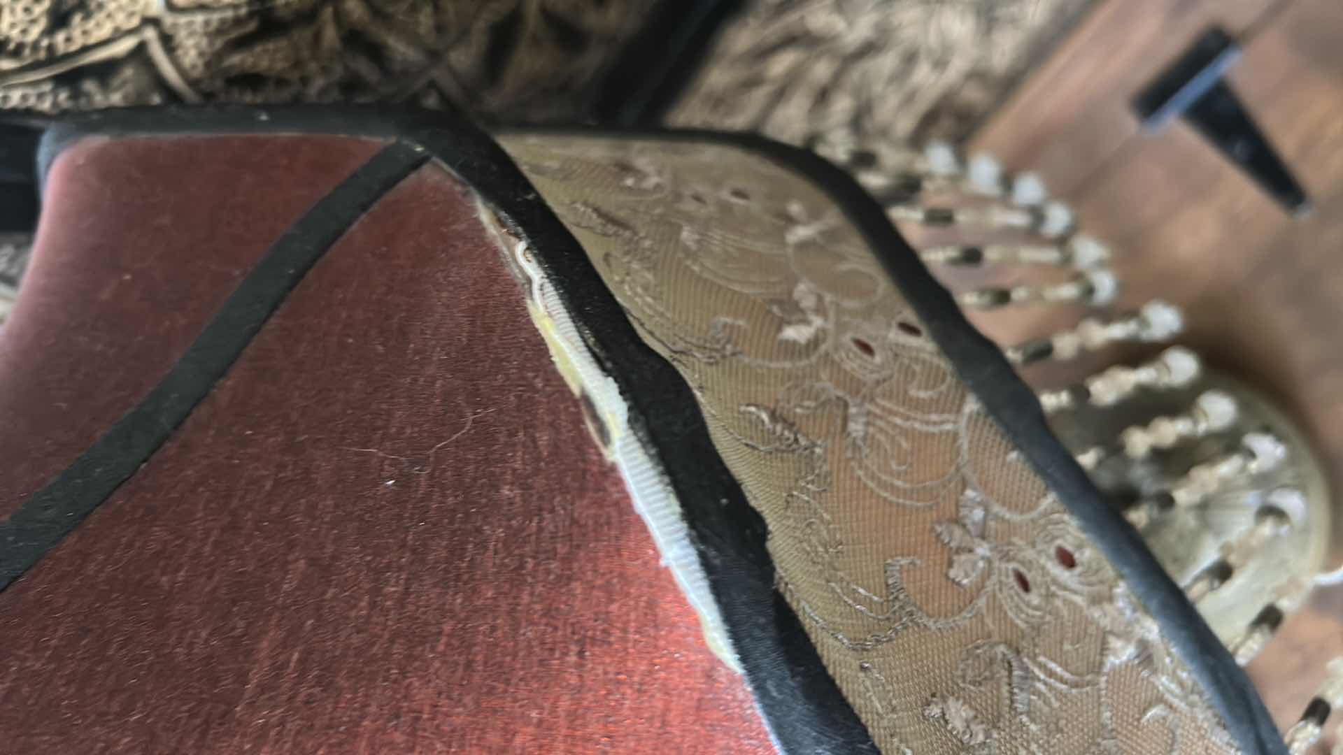 Photo 1 of DALE TIFFANY STYLE  BEADED RUBY TABLE LAMP H 22"