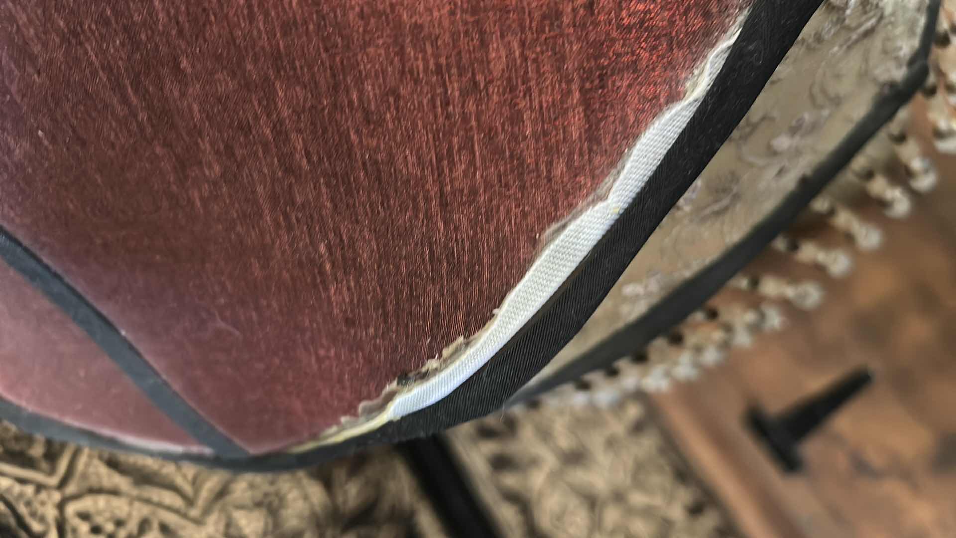 Photo 1 of DALE TIFFANY STYLE  BEADED RUBY TABLE LAMP H 22"