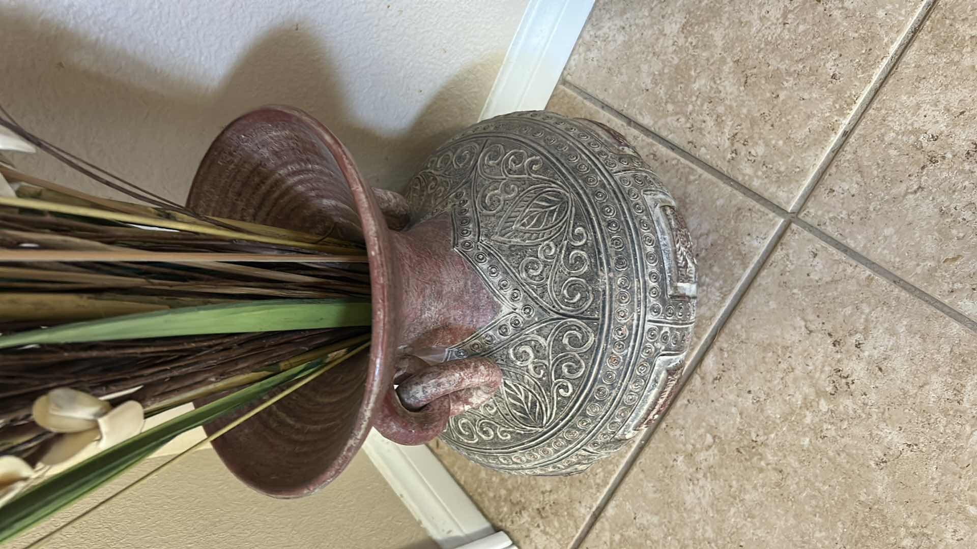 Photo 1 of CERAMIC VASE W FAUX ARRANGEMENT H 56"