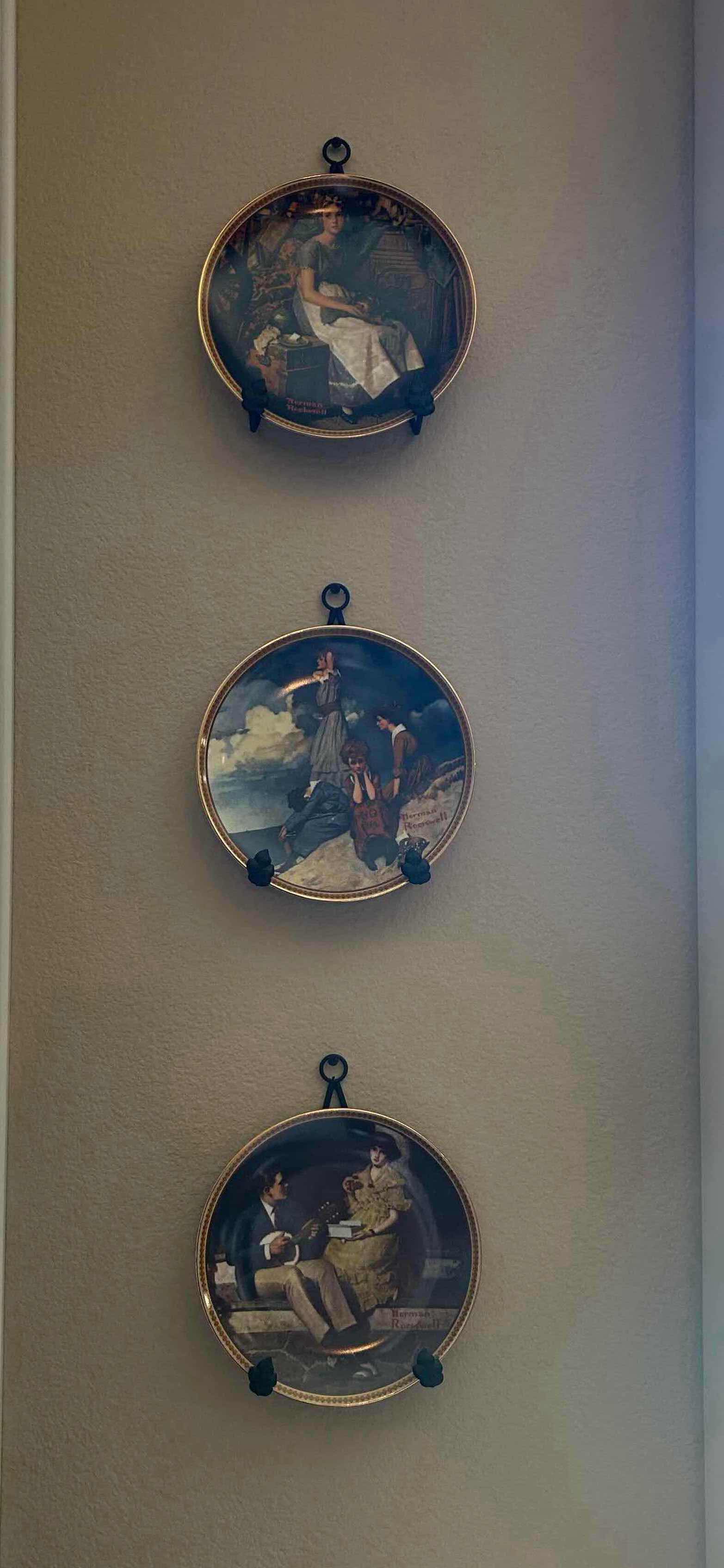 Photo 1 of 3- VINTAGE COLLECTABLE WALL PLATES FEATURING NORMAN ROCKWELL W 8"
