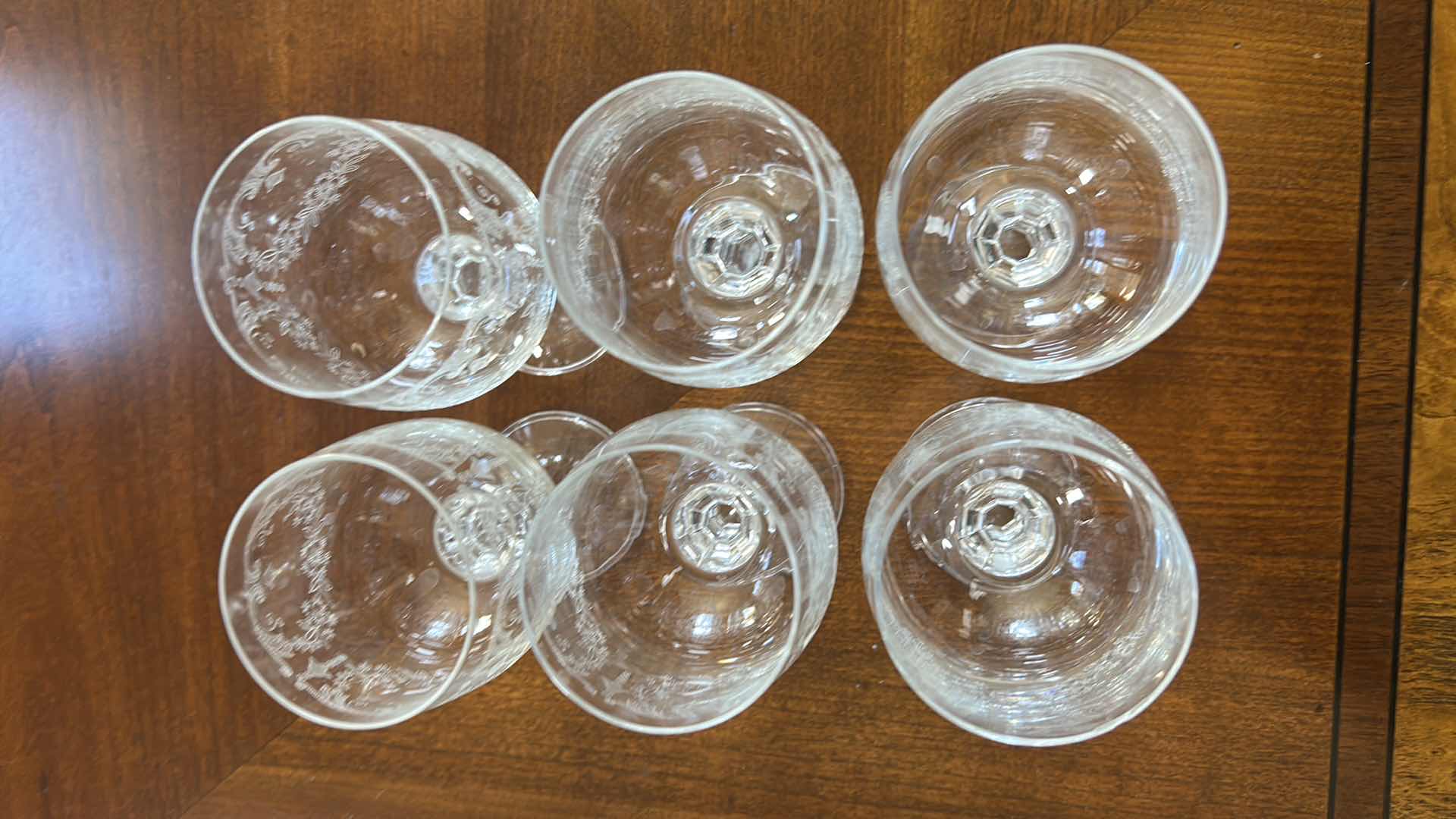 Photo 1 of 6- VINTAGE BOHEMIAN CZECH CRYSTAL WINE GOBLETS