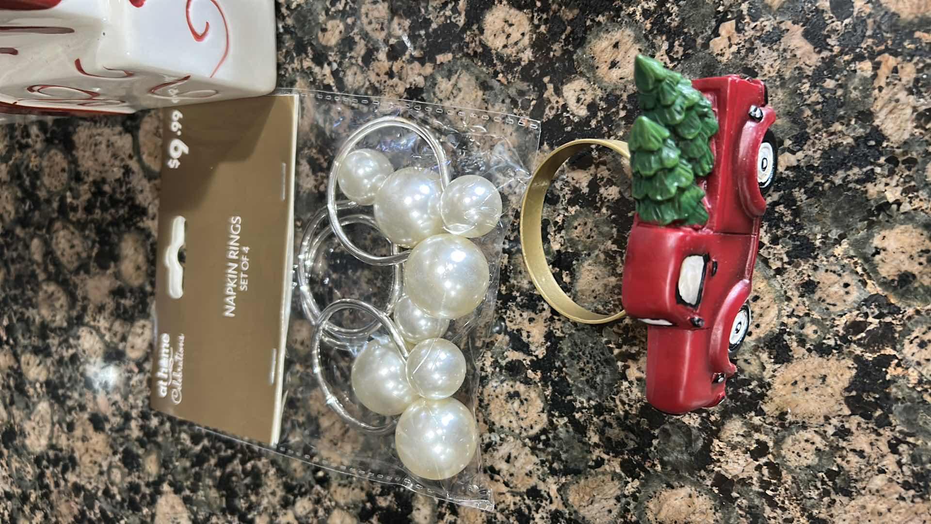 Photo 1 of CHRISTMAS NAPKIN RINGS DECORATIVE GLASS PRESENTS