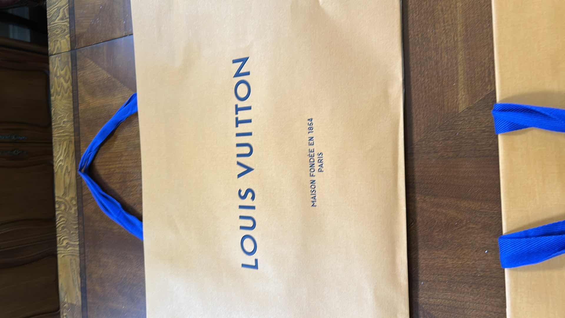 Photo 1 of 4-AUTHENTIC ORANGE LOUIS VUITTON PAPER SHOPPING BAG