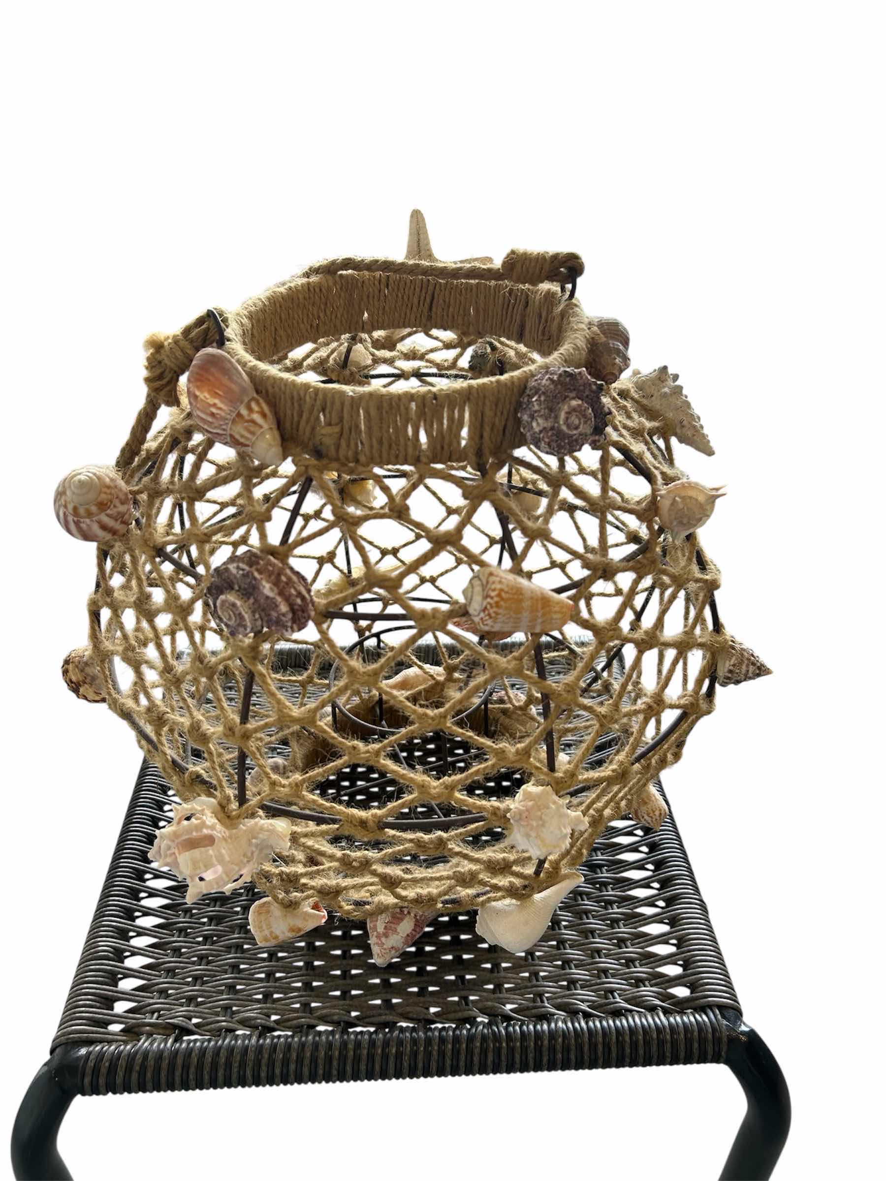 Photo 1 of OUTDOOR TABLE W DECORATIVE NAUTICAL SHELL SOLAR TURTLE DOG