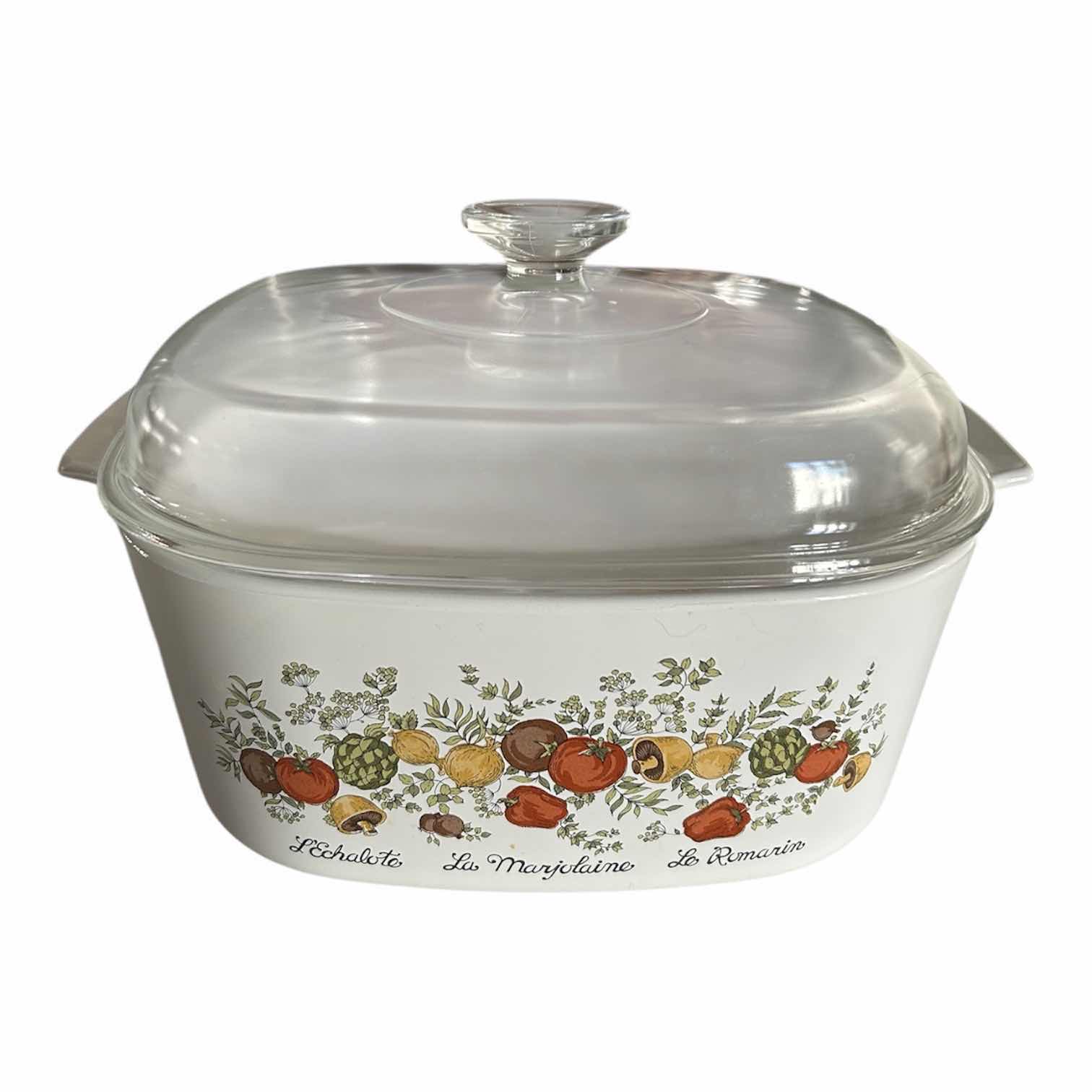 Photo 1 of VINTAGE CORNING WARE 5 QT CASSEROLE DISH "SPICE OF LIFE" PATTERN W LID