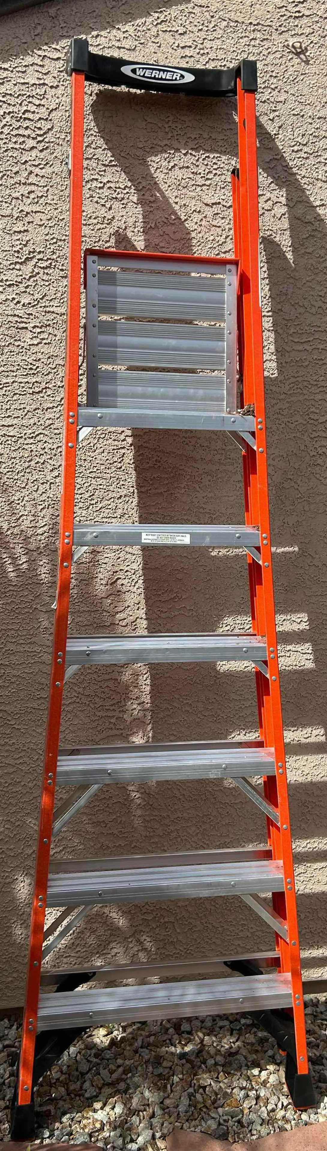Photo 1 of WERNER PLATFORM LADDER MODEL PDIA06 MAX REACH 12FT