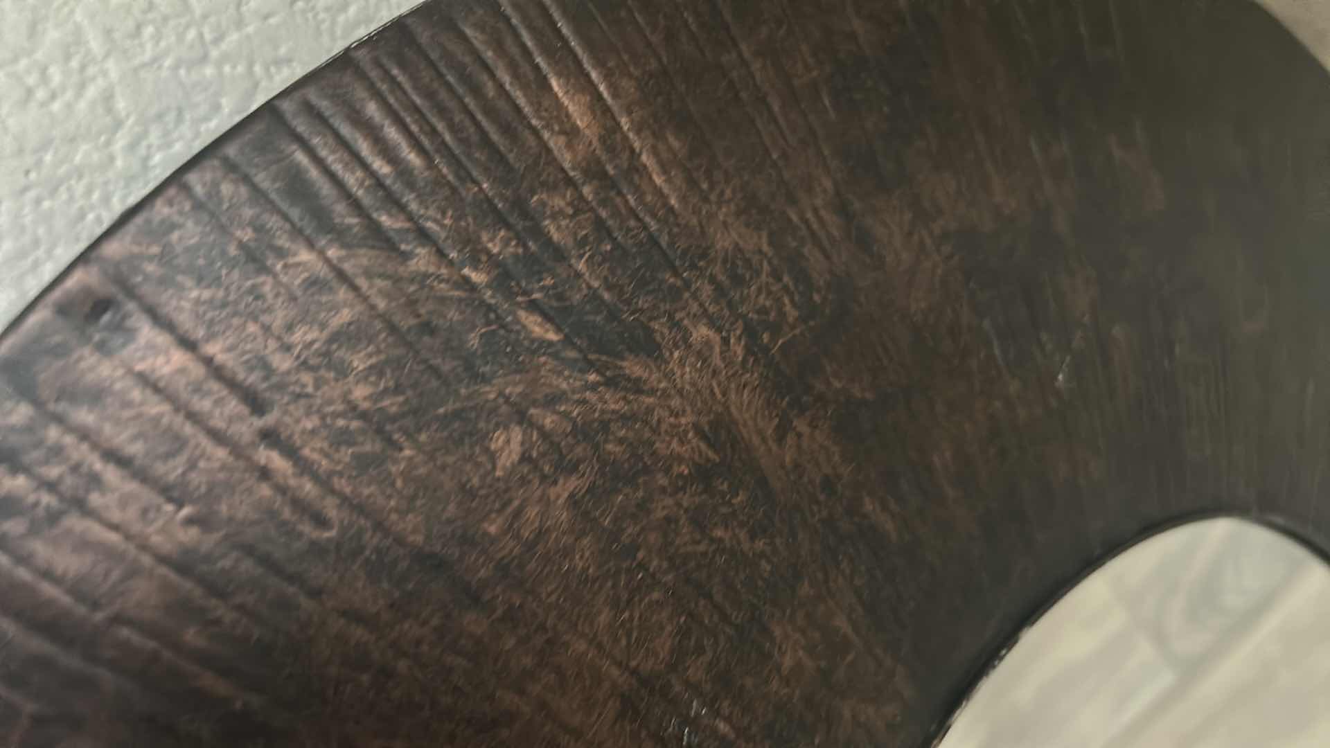 Photo 1 of ASHLEY BARTLEBY ROUND ACCENT MIRROR W BURNISHED COPPER DARK BRONZE FINISH 24" X 24" RETAIL $160