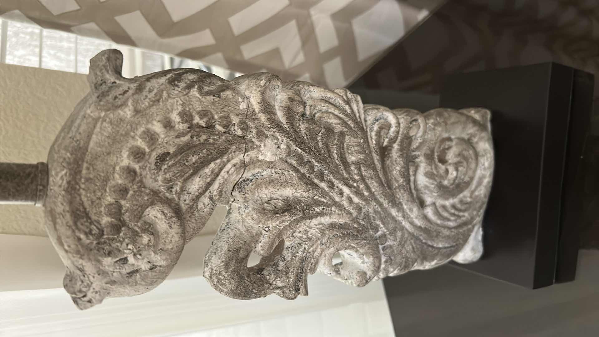 Photo 1 of CRESTVIEW COLLECTION FRENCH RELIC TABLE LAMP W RESIN METAL SCULPTURAL BASE H 27"