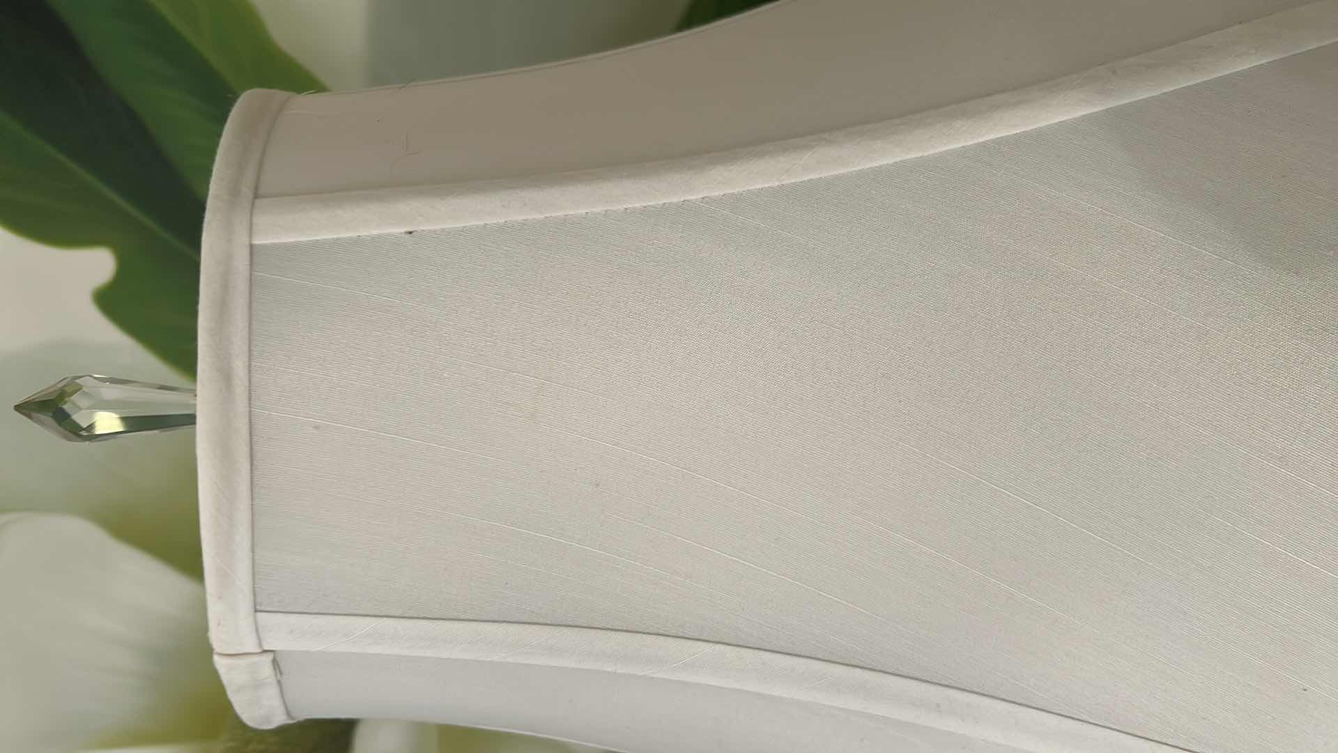 Photo 1 of VINTAGE CUT CRYSTAL AND BRASS TABLE LAMP H  29"