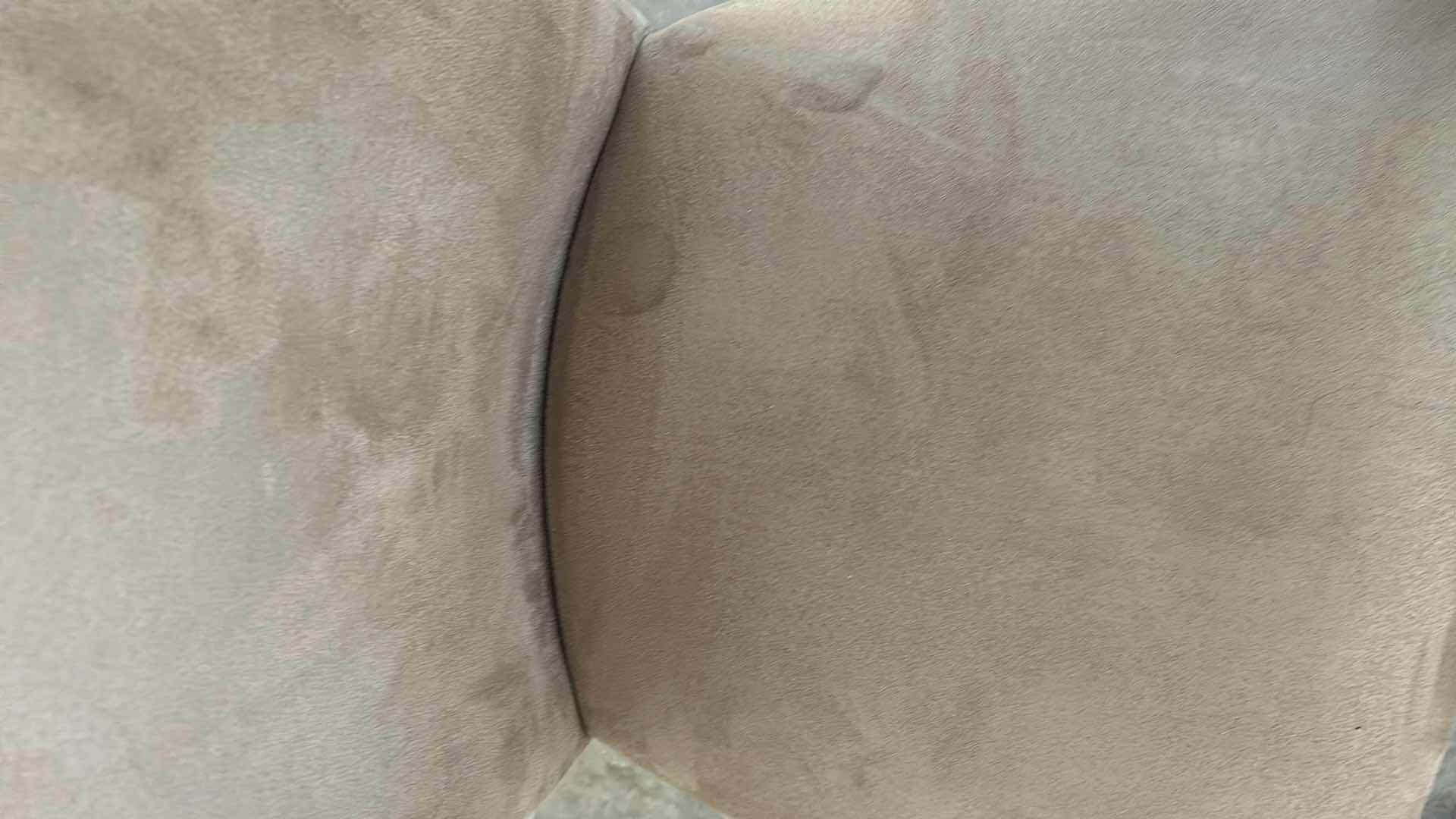 Photo 1 of 2- PARSON STYLE MODERN TAUPE UPHOLSTERED SIDE CHAIRS W BLACK LEGS