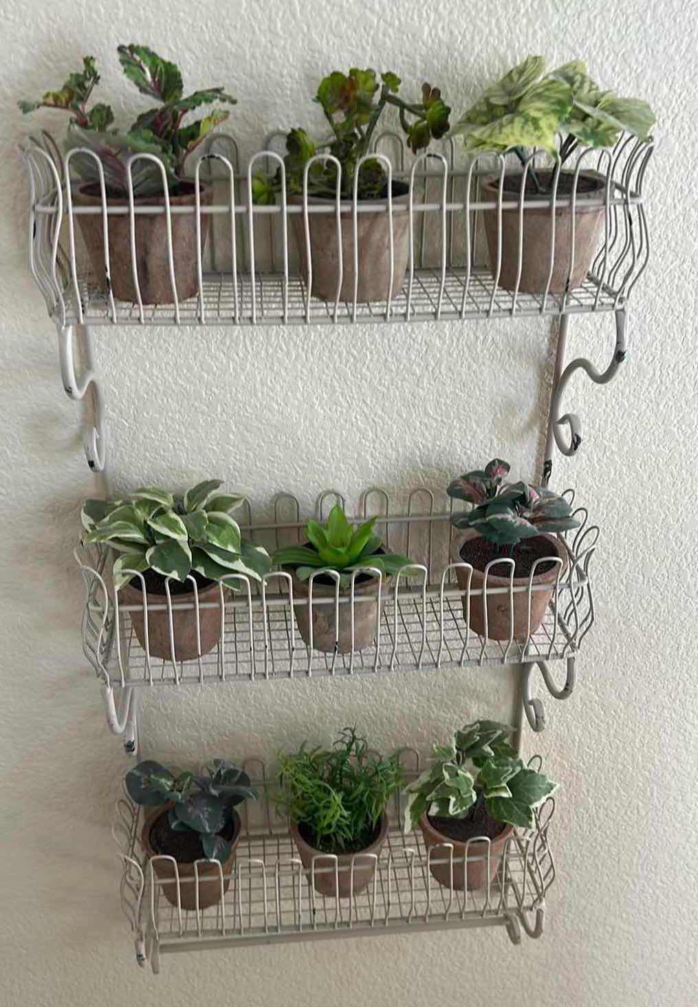 Photo 1 of BEIGE WIRE WALL MOUNTED SPICE OR PLANT RACK 15" X 28"