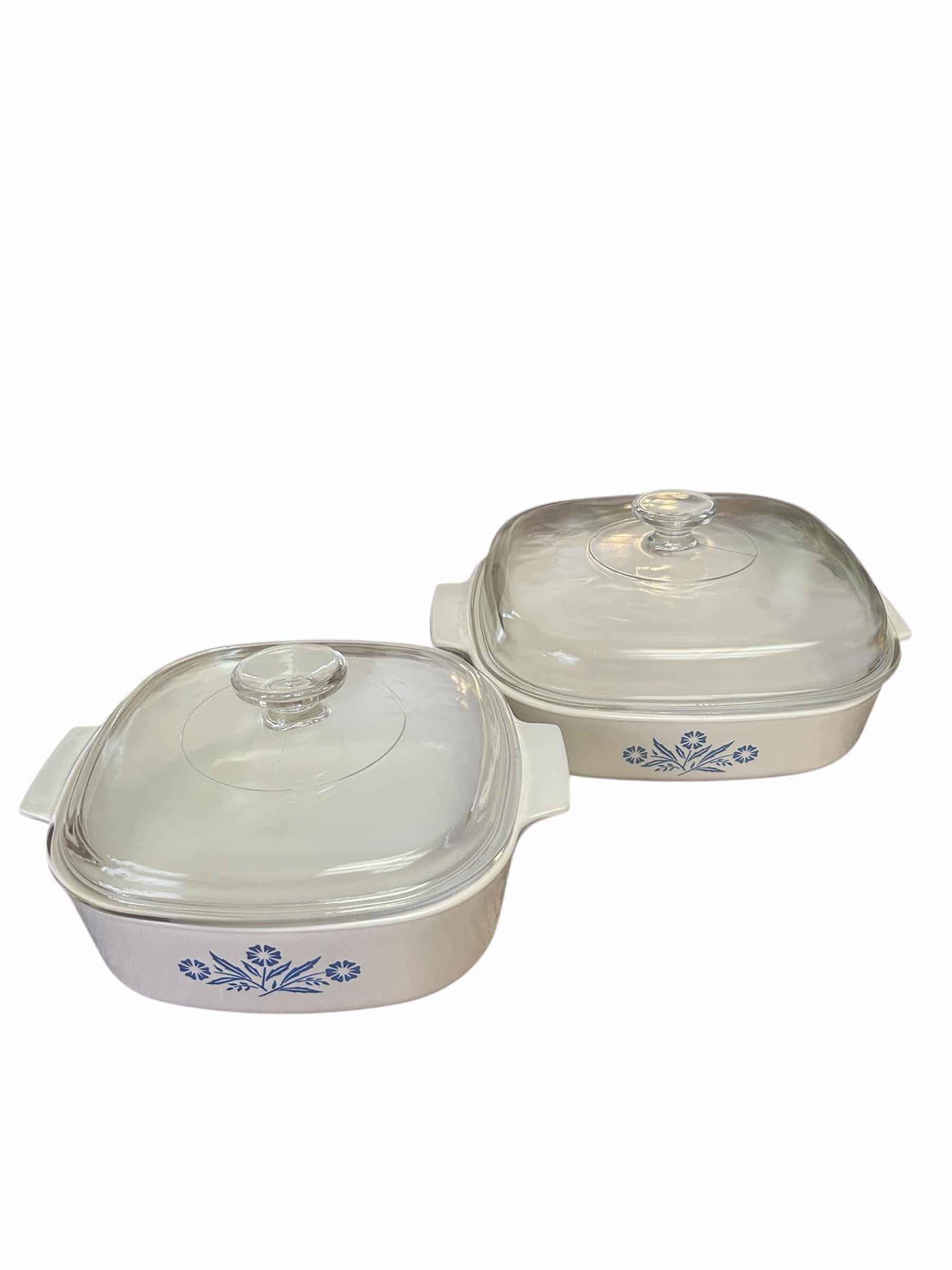 Photo 1 of 2- VINTAGE BLUE CORNFLOWER CORNING WARE CASSEROLE DISHES