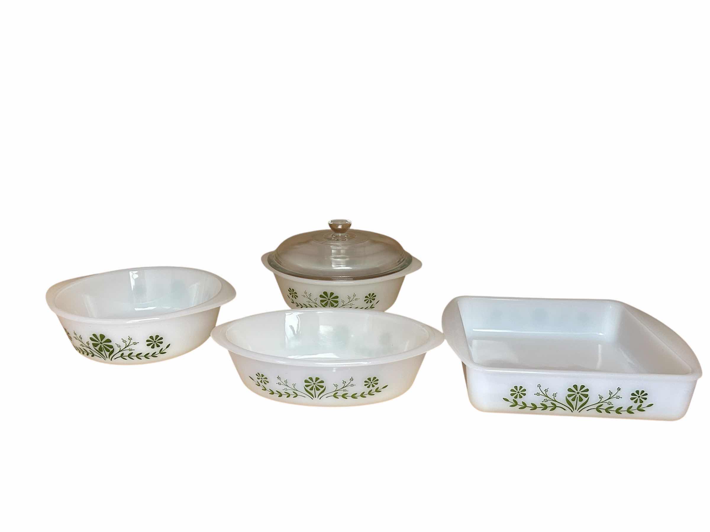 Photo 1 of 4-VINTAGE GLASSBAKE CASSEROLE DISHES