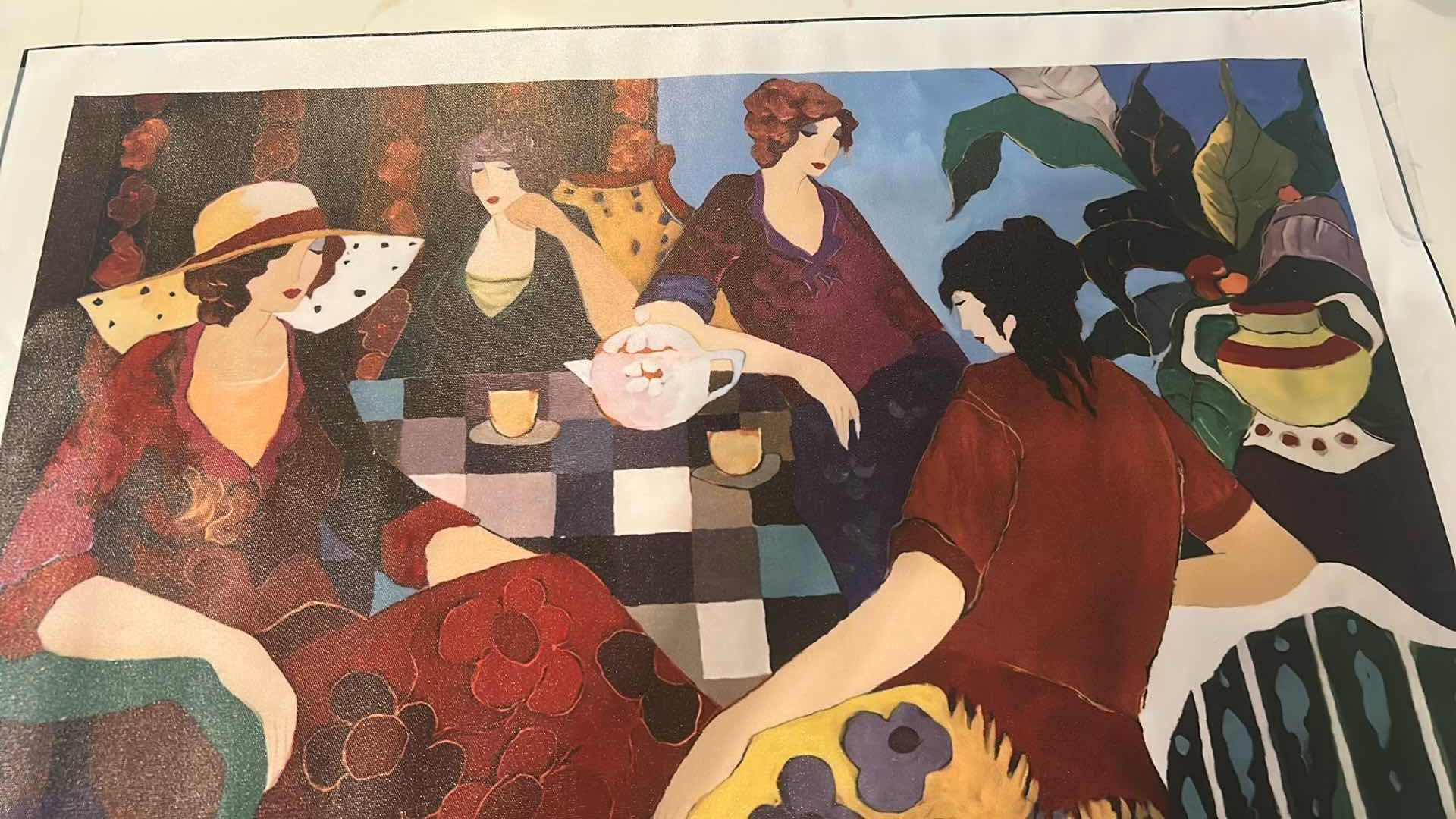 Photo 1 of SIGNED CANVAS PRINT TITLED "A BUSTLING ATMOSPHERE " BY  ITZCHAK TARKAY 26" X 18"