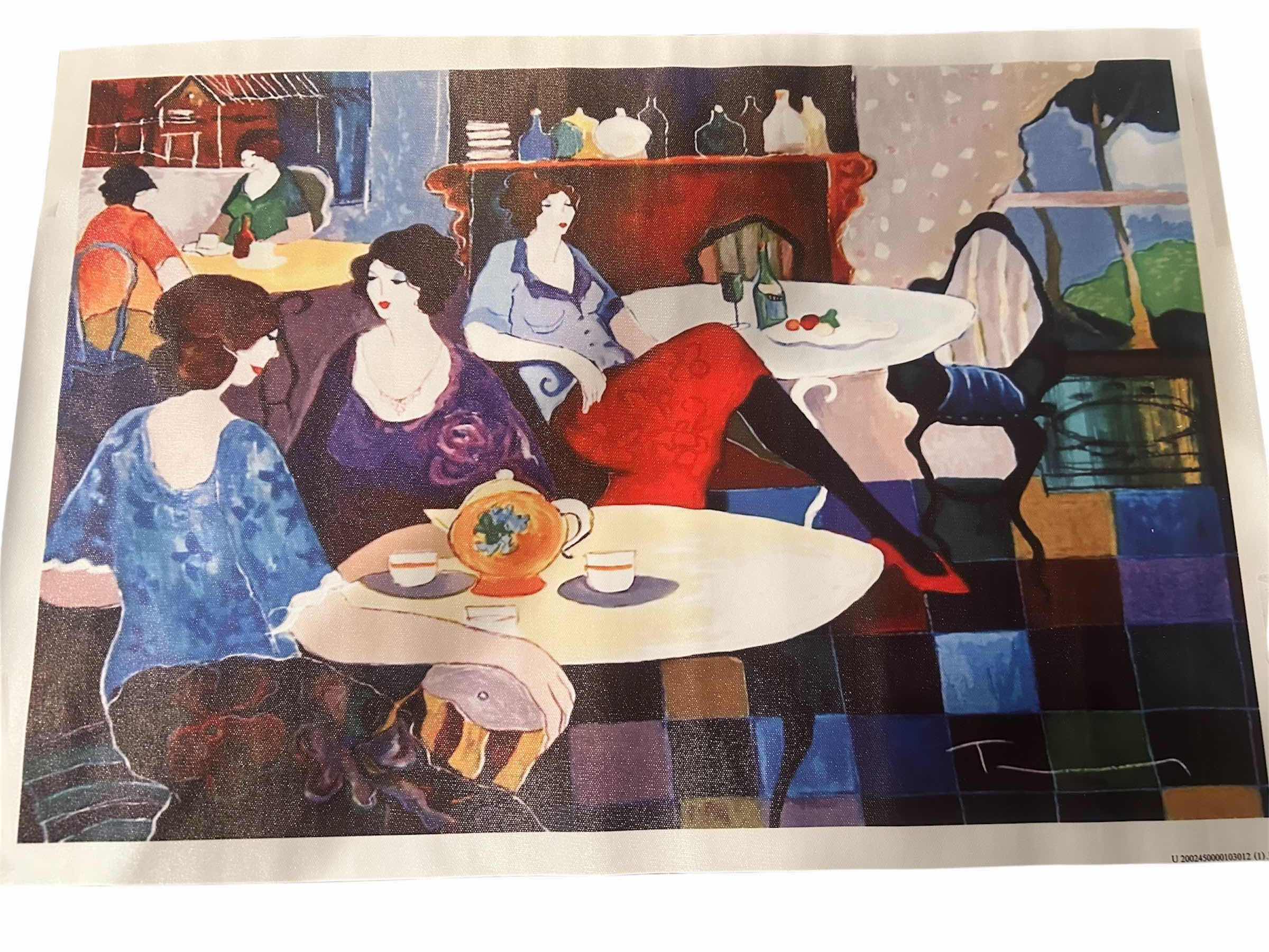 Photo 1 of "AFTERNOON TEA" SIGNED PRINT BY ITZCHAK TARKAY 25" X 17"