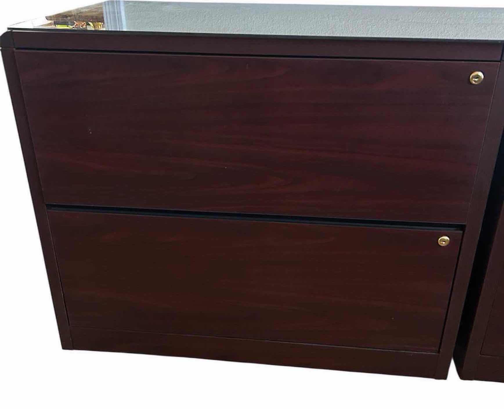 Photo 1 of HON 10500 SETIES 2 DRAWER LATERAL FILE CABINET MAHOGANY FINISH 36" X 20" H 30"