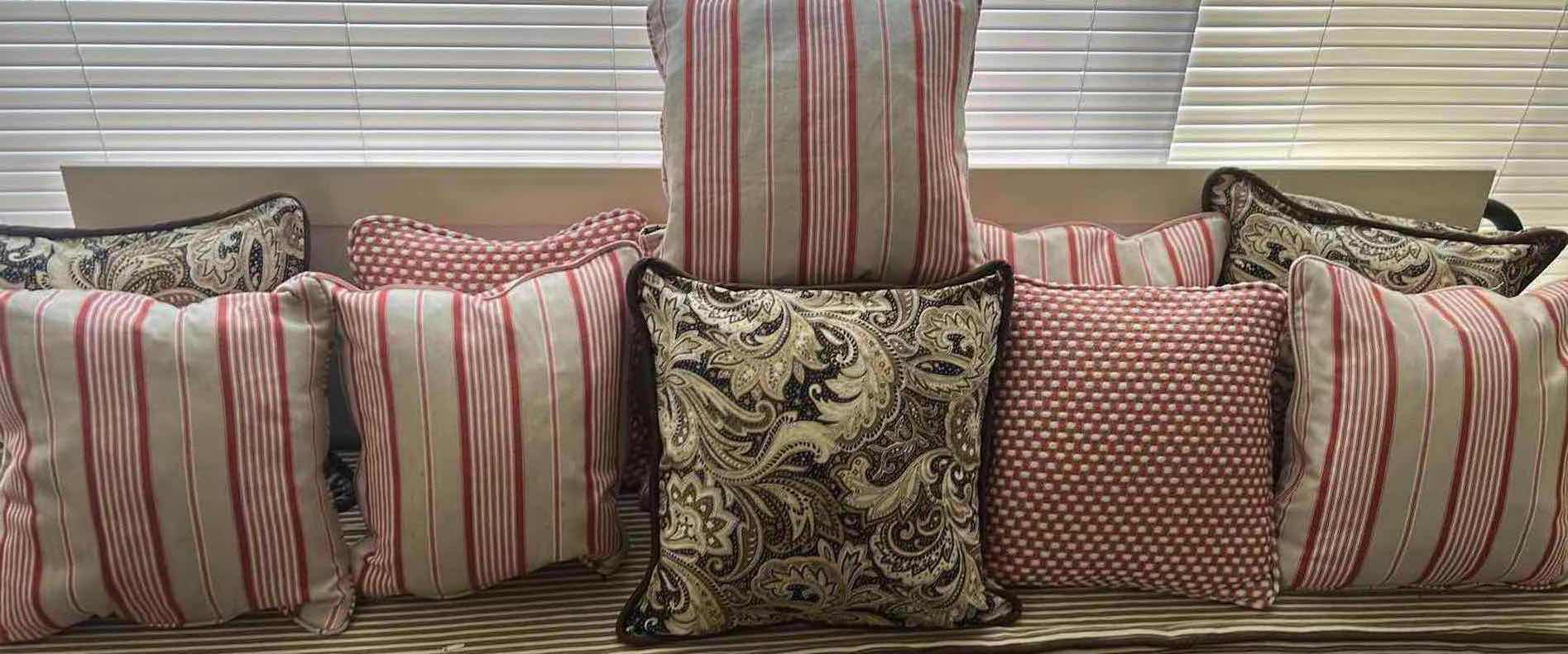 Photo 1 of 11-ASSORTED 10" X 10" PILLOWS