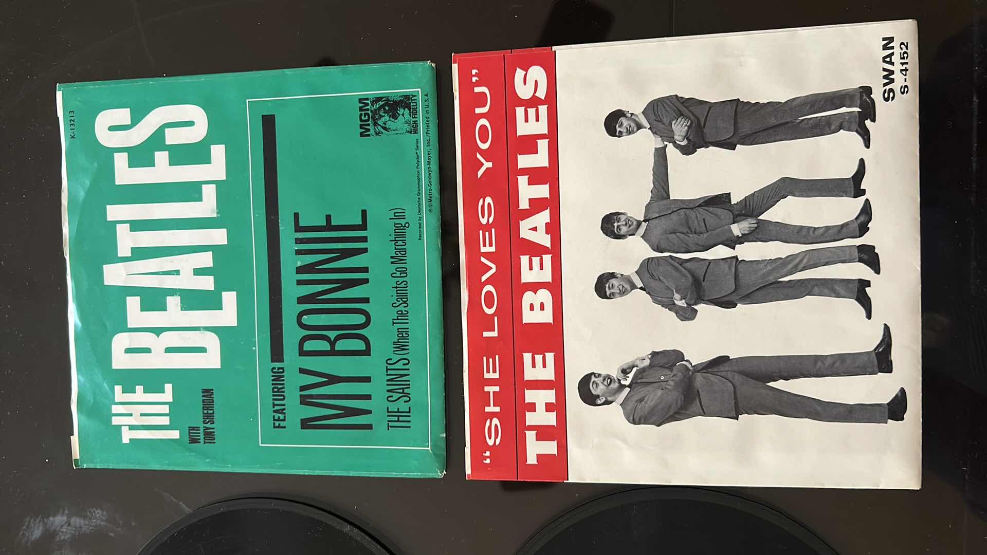 View 2 of COLLECTABLE VINTAGE VINYL RECORDS THE BEATLES "SHE LOVES YOU" & MGM PRESSING "MY BONNIE" W TONY SHERIDAN
