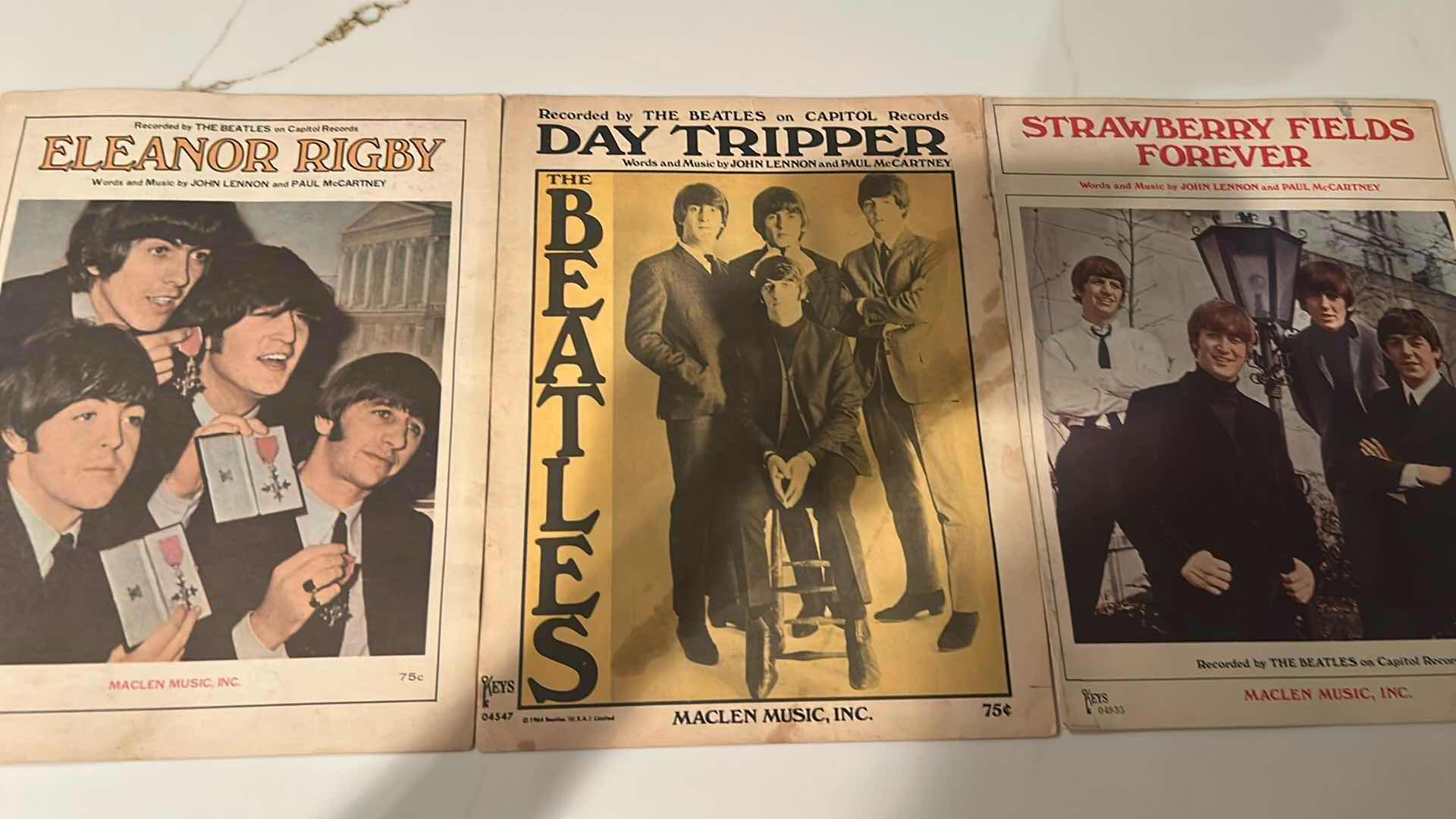 Photo 1 of 6- COLLECTION OF VINTAGE SHEET MUSIC FEATURING THE BEATLES