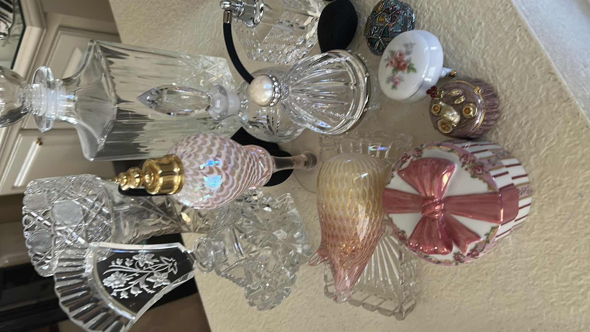 Photo 1 of VINTAGE PERFUME BOTTLES AND DECORATIVE PILL BOXES