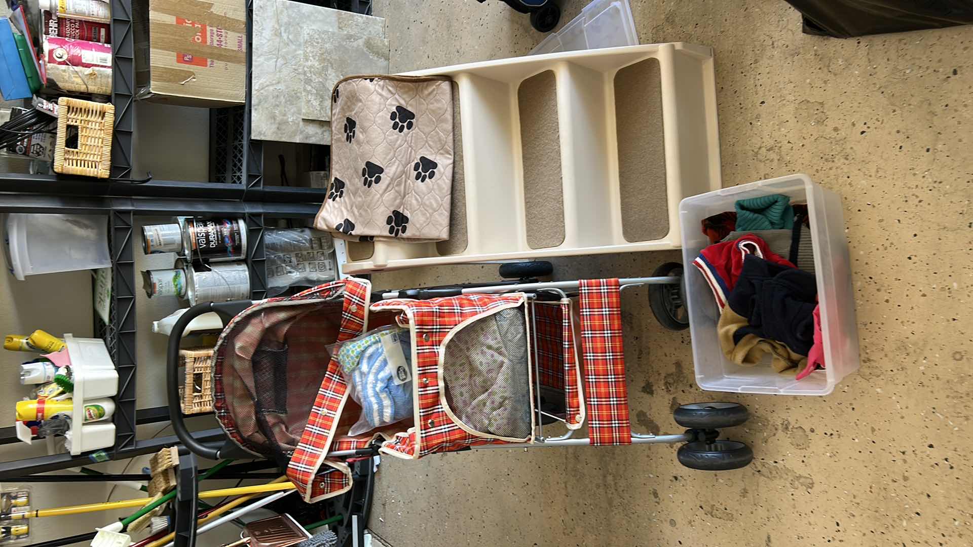 Photo 1 of DOG STROLLER, STAIRS, CLOTHING