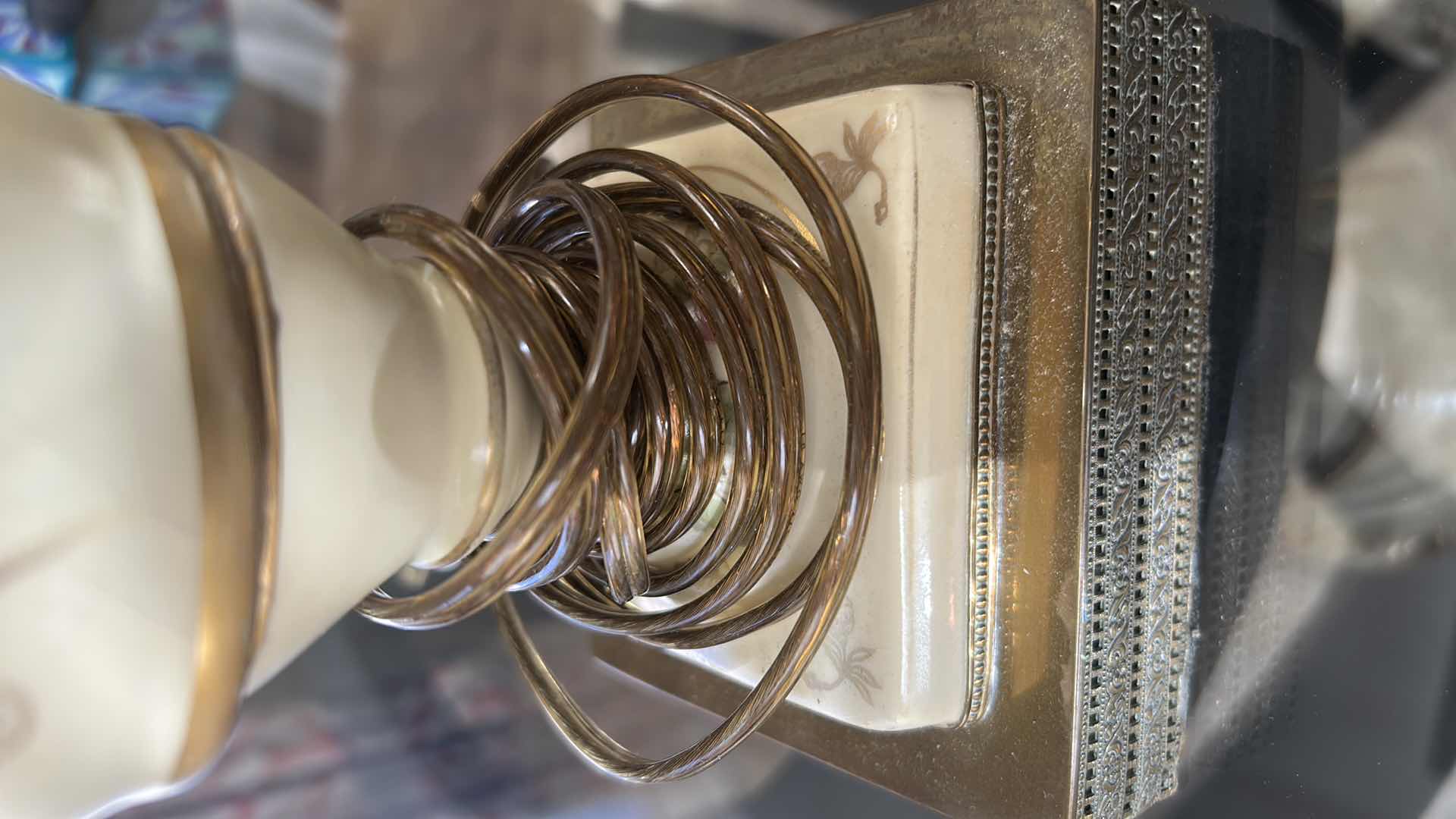 Photo 1 of 2- VINTAGE RENAISSANCE REVIVAL STYLE TABLE LAMPS HAND PAINTED PORCELAIN URN NO SHADE