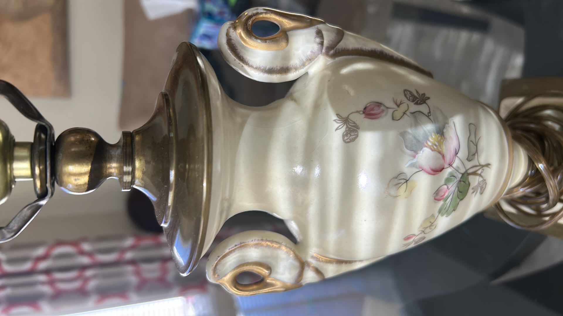 Photo 1 of 2- VINTAGE RENAISSANCE REVIVAL STYLE TABLE LAMPS HAND PAINTED PORCELAIN URN NO SHADE